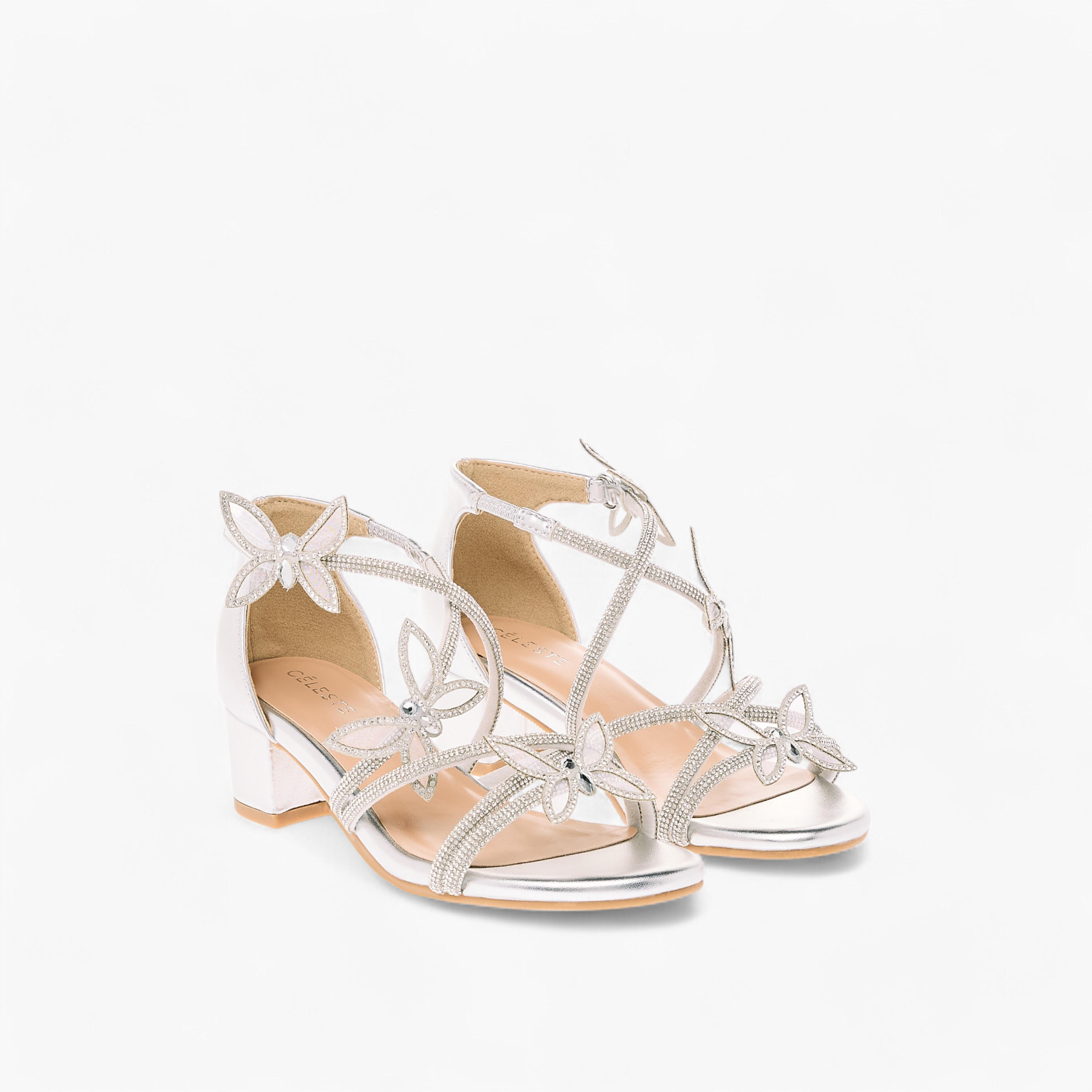Celeste Girl's Butterfly Embellished Sandals with Hook and Loop Closure-girls-shoes-sandals-image-1