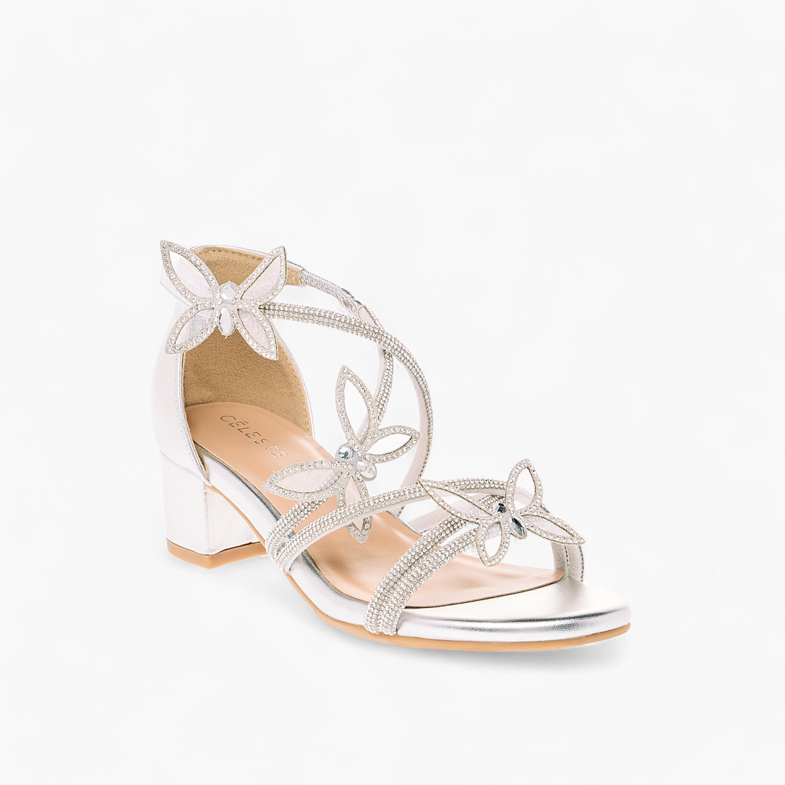 Celeste Girl's Butterfly Embellished Sandals with Hook and Loop Closure-girls-shoes-sandals-image-2