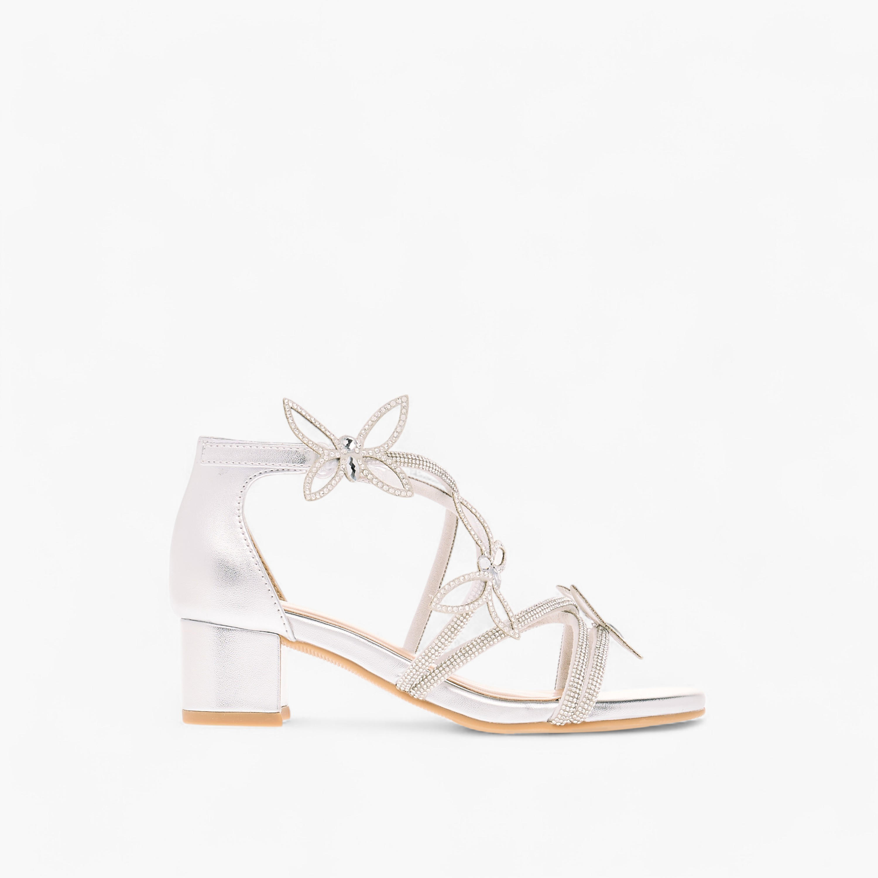 Celeste Girl's Butterfly Embellished Sandals with Hook and Loop Closure-girls-shoes-sandals-image-3