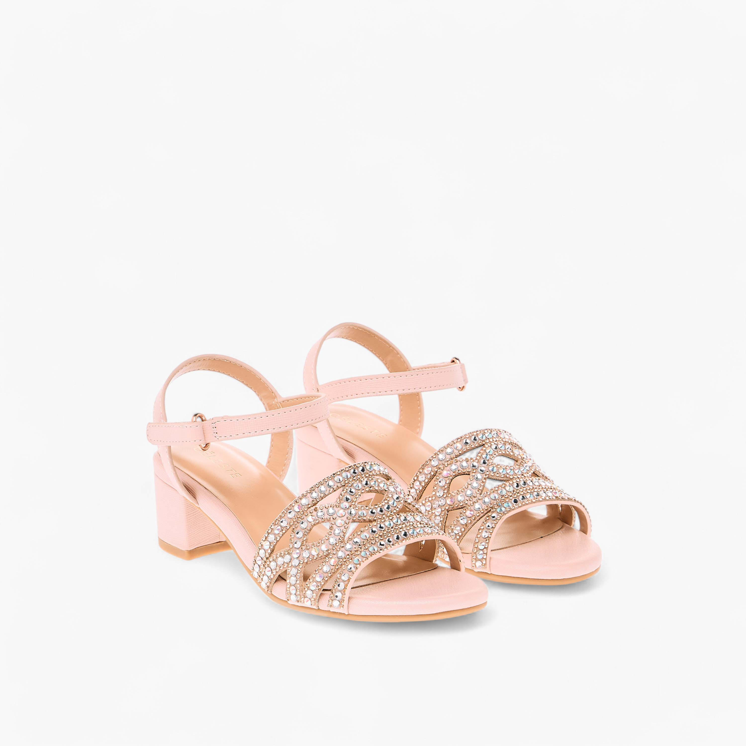 Celeste Girls' Embellished Sandals with Hook and Loop Closure-girls-shoes-sandals-image-6