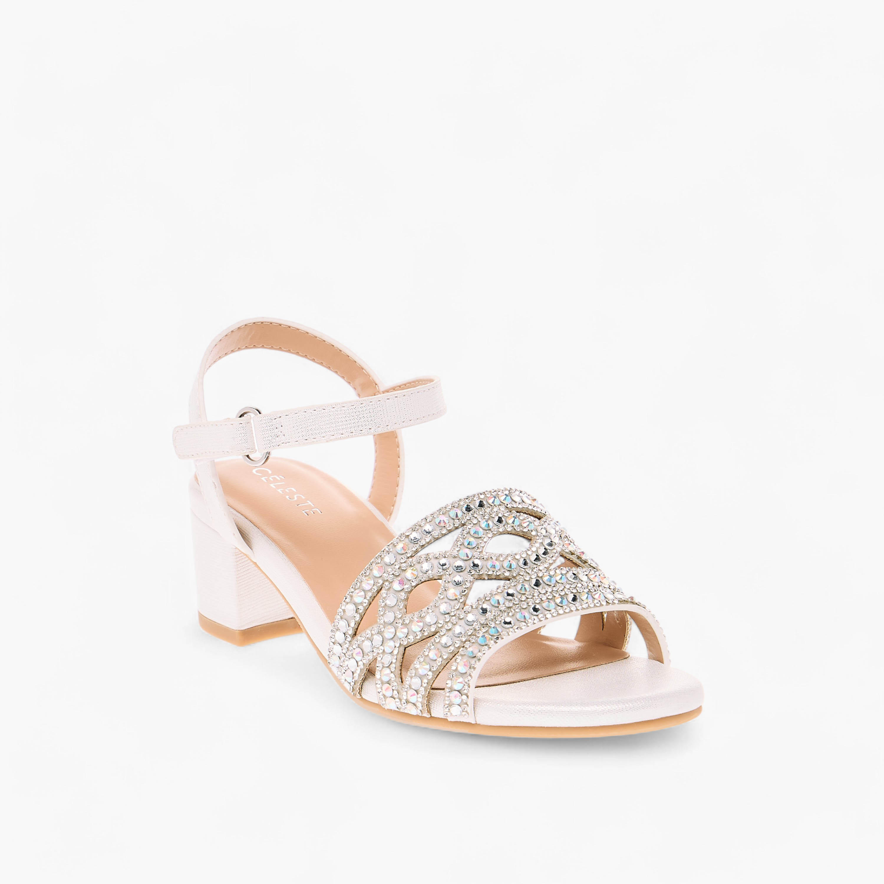 Celeste Girls' Embellished Sandals with Hook and Loop Closure-girls-shoes-sandals-image-2