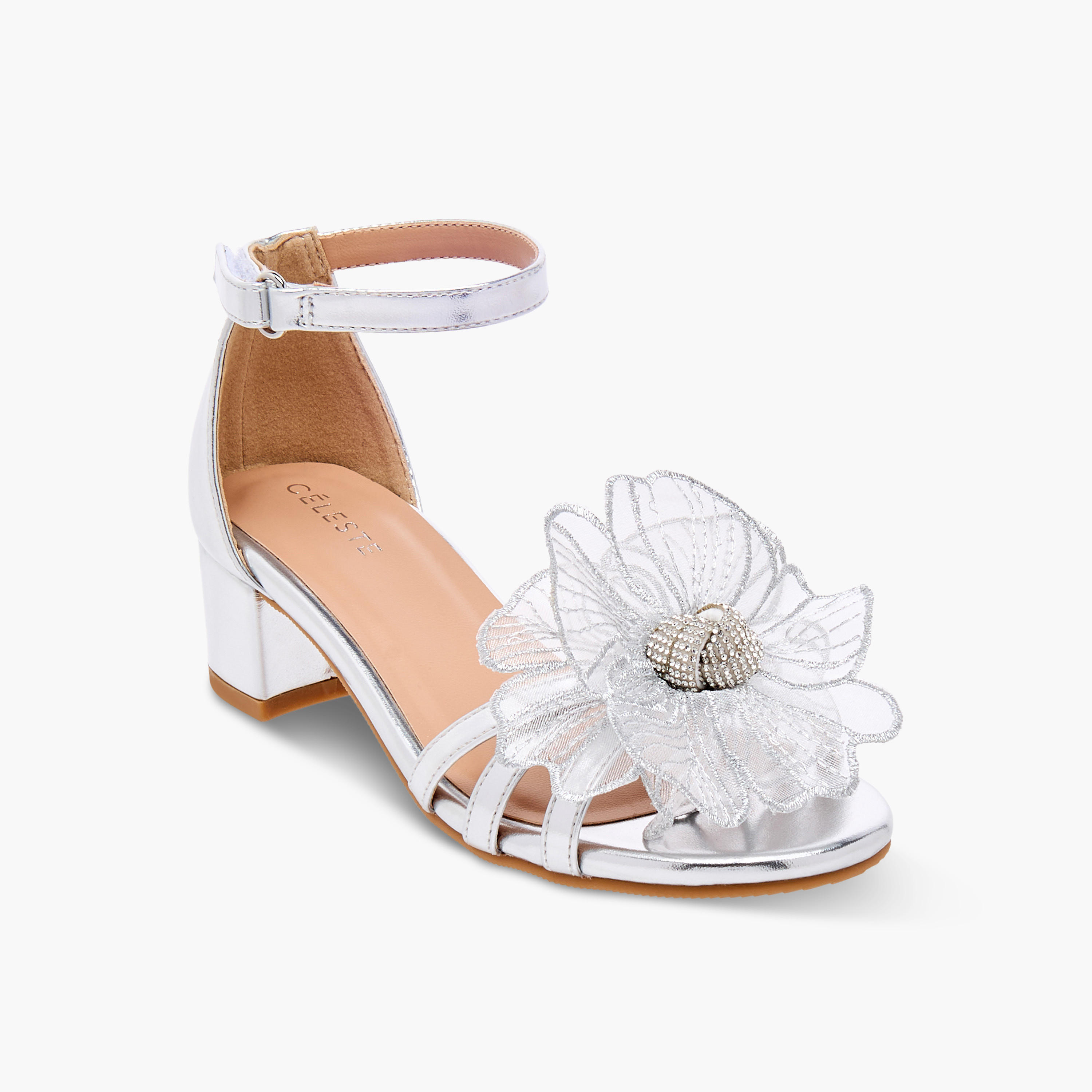 صندل بزخارف زهرة وكعب سميك للبنات من سيليست-girls-shoes-sandals-image-2