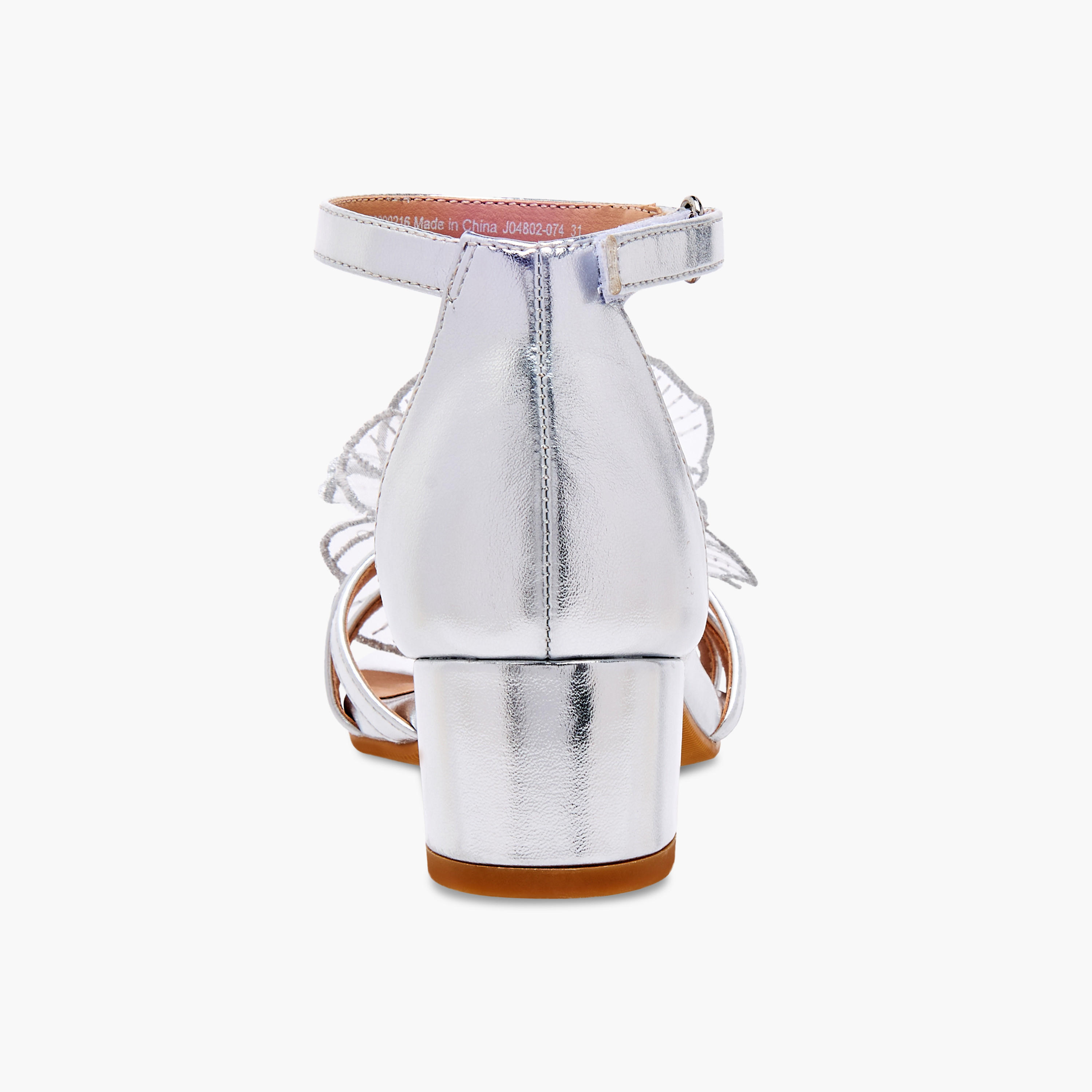 Celeste Girls' Flower Applique Sandals with Block Heels-girls-shoes-sandals-image-5