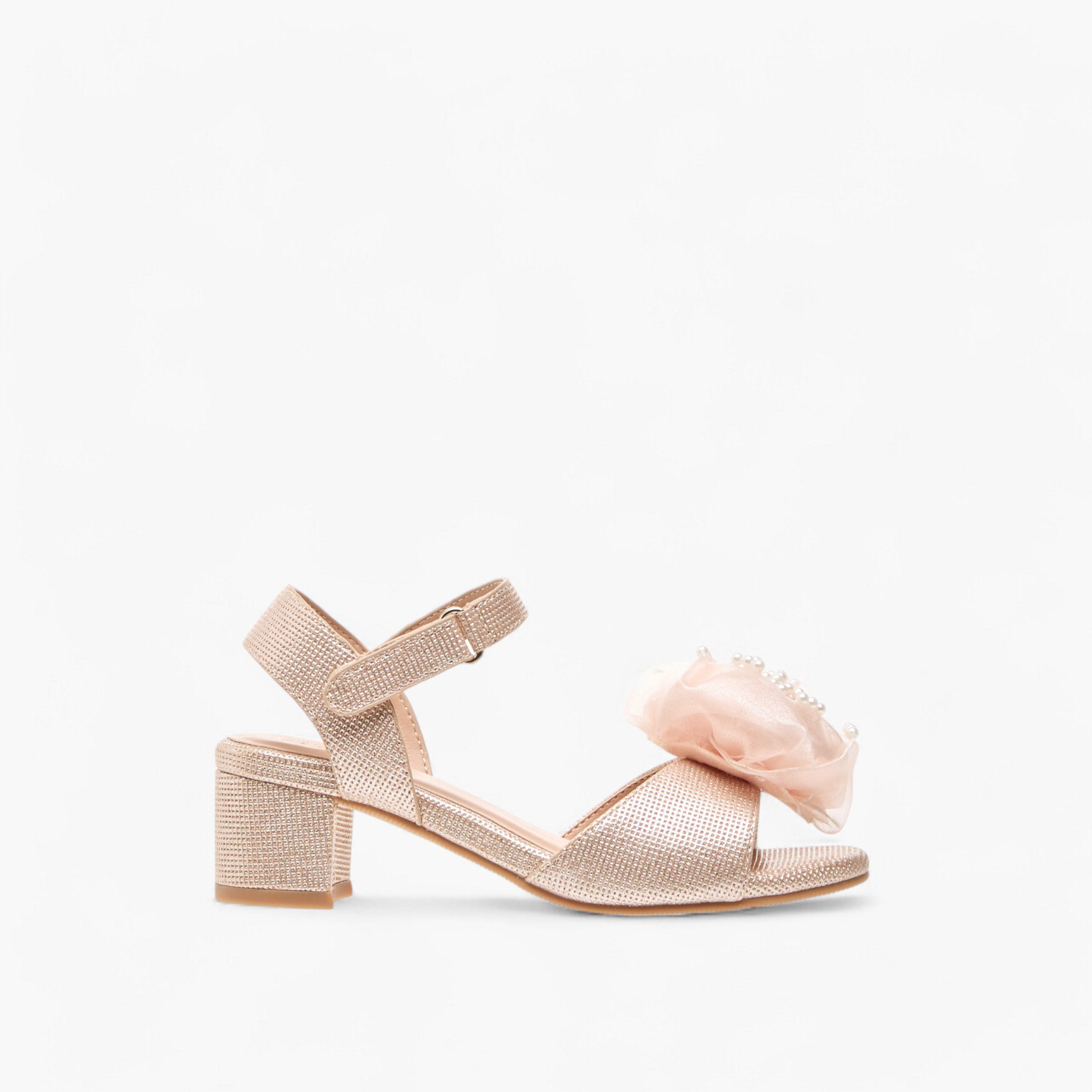 Celeste Girls' Floral Applique Block Heel Sandals with Hook and Loop Closure-girls-shoes-sandals-image-3