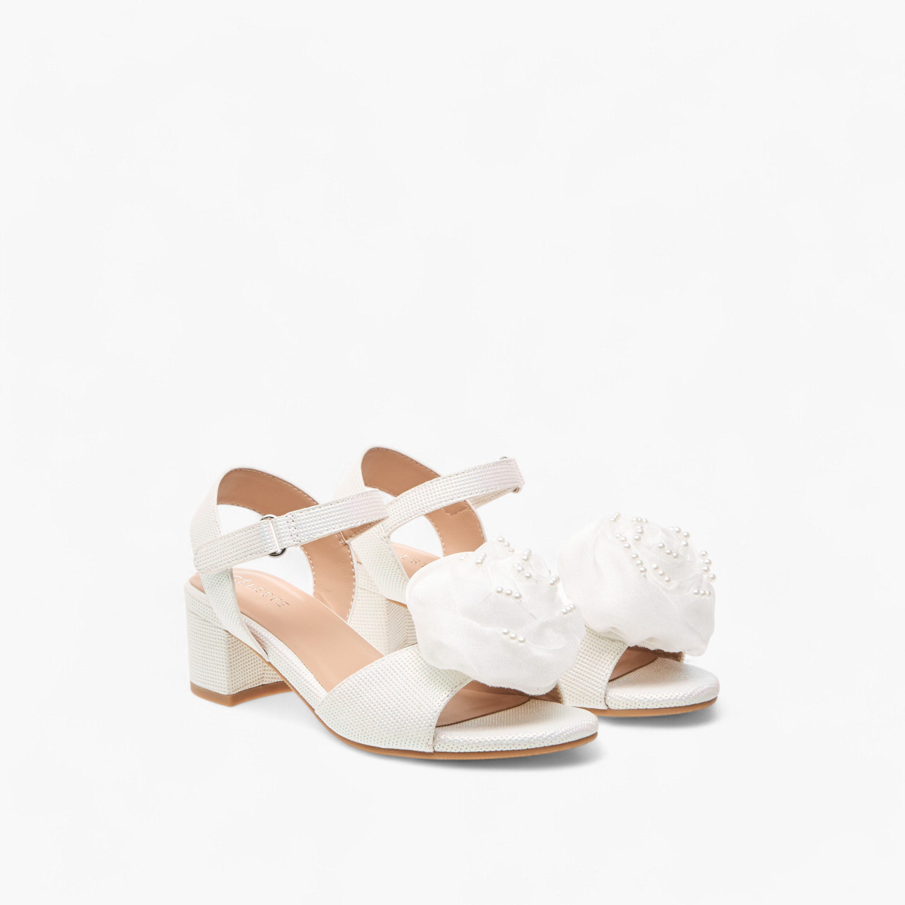 صندل مزين بأزهار وكعب سميك وشريط إغلاق للبنات من سيليست-girls-shoes-sandals-image-1