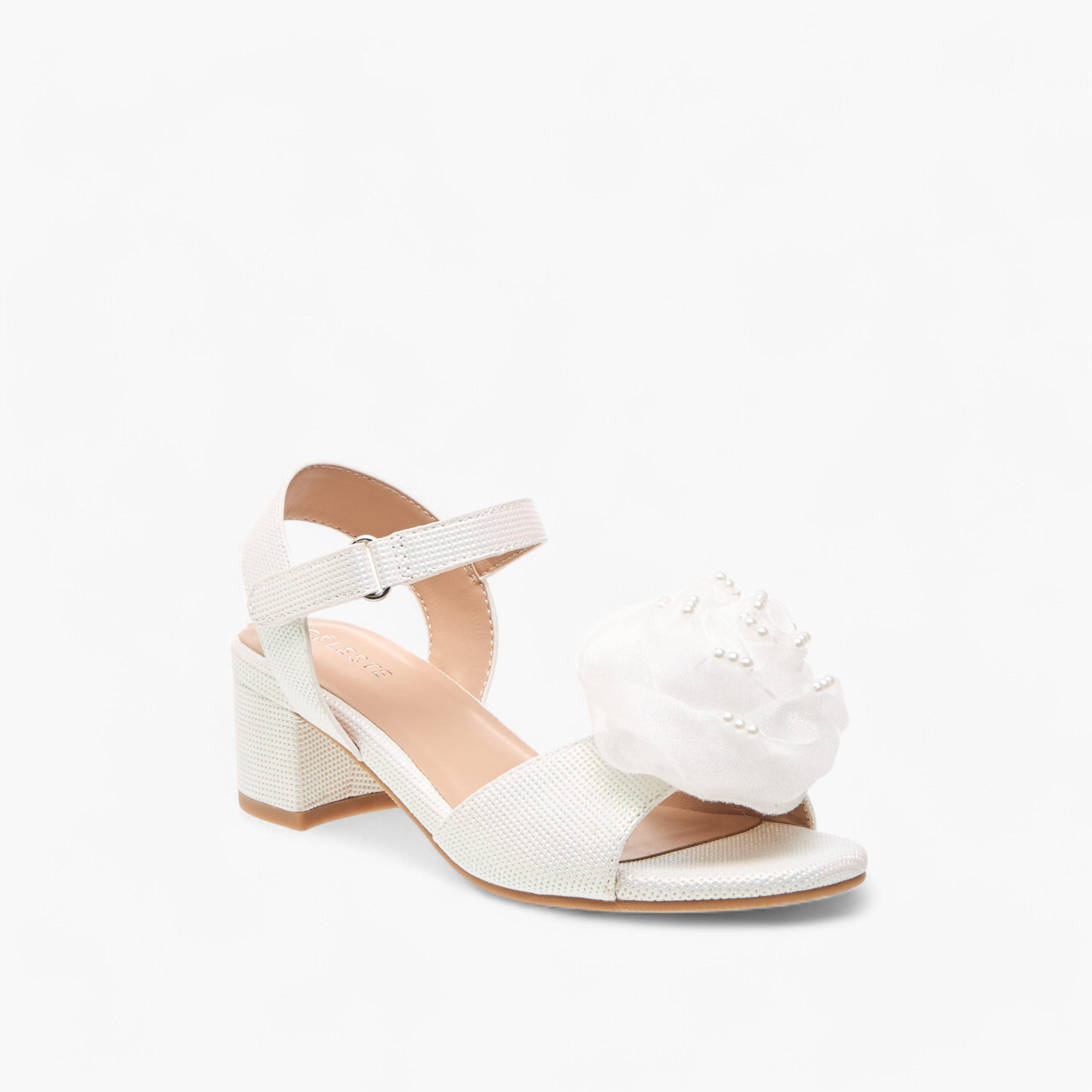صندل مزين بأزهار وكعب سميك وشريط إغلاق للبنات من سيليست-girls-shoes-sandals-image-2
