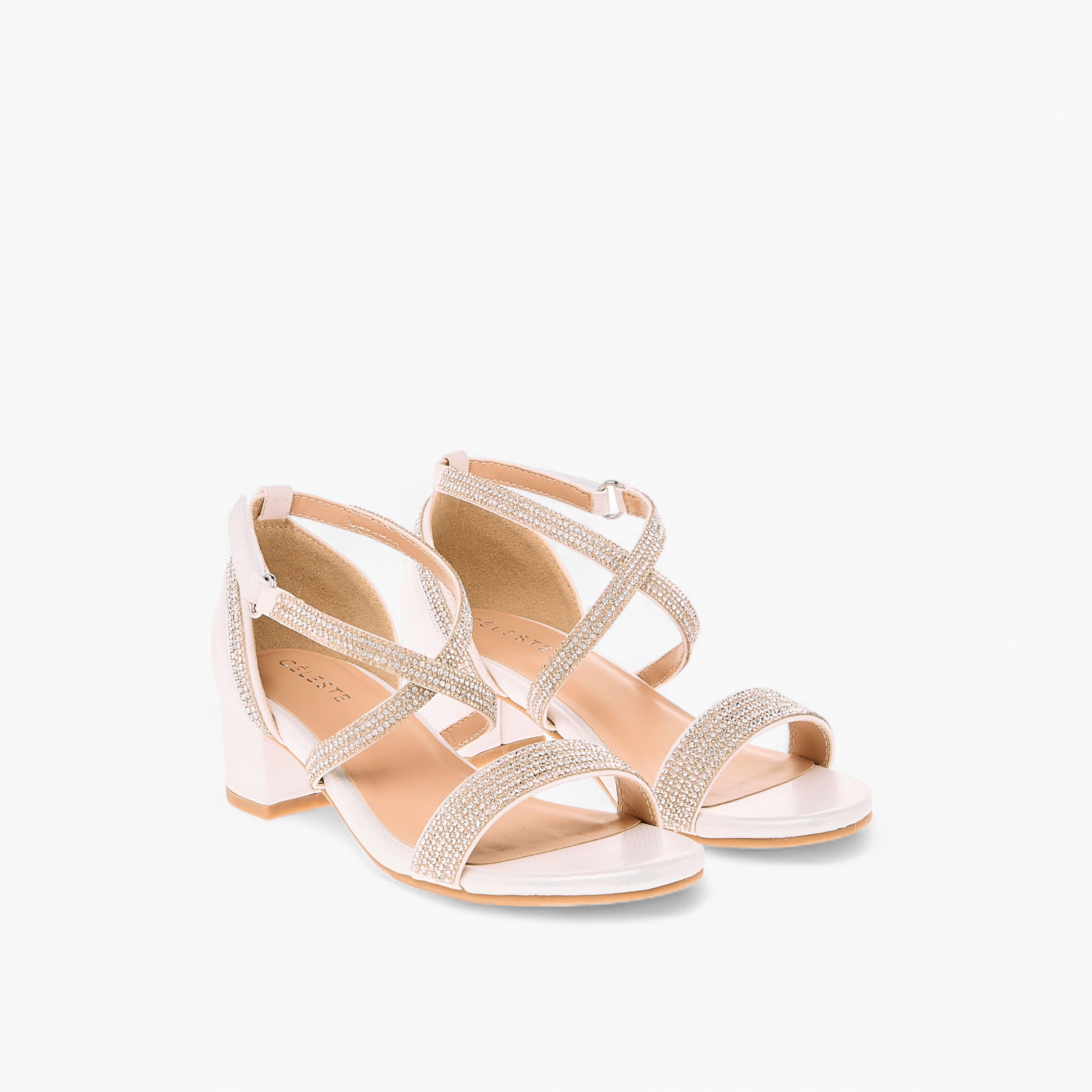 Celeste Girl's Embellished Sandals with Hook and Loop Closure-girls-shoes-sandals-image-1