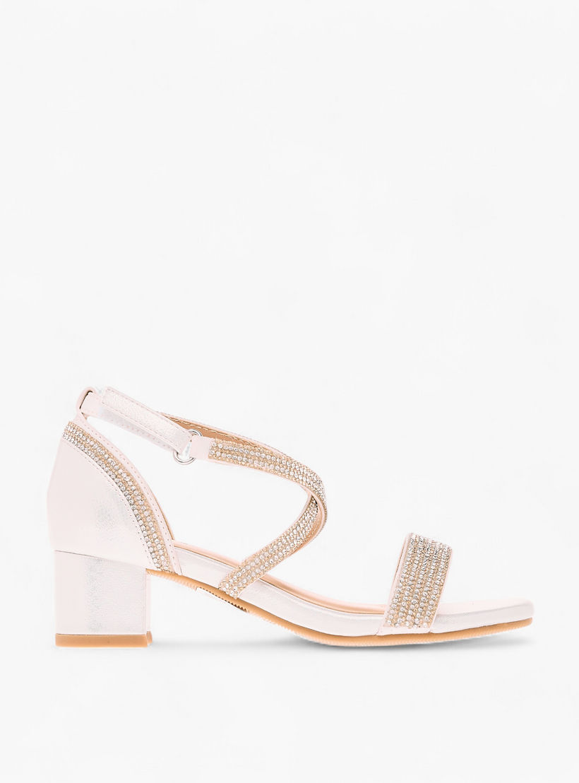Celeste Girl's Embellished Sandals with Hook and Loop Closure-girls-shoes-sandals-image-3