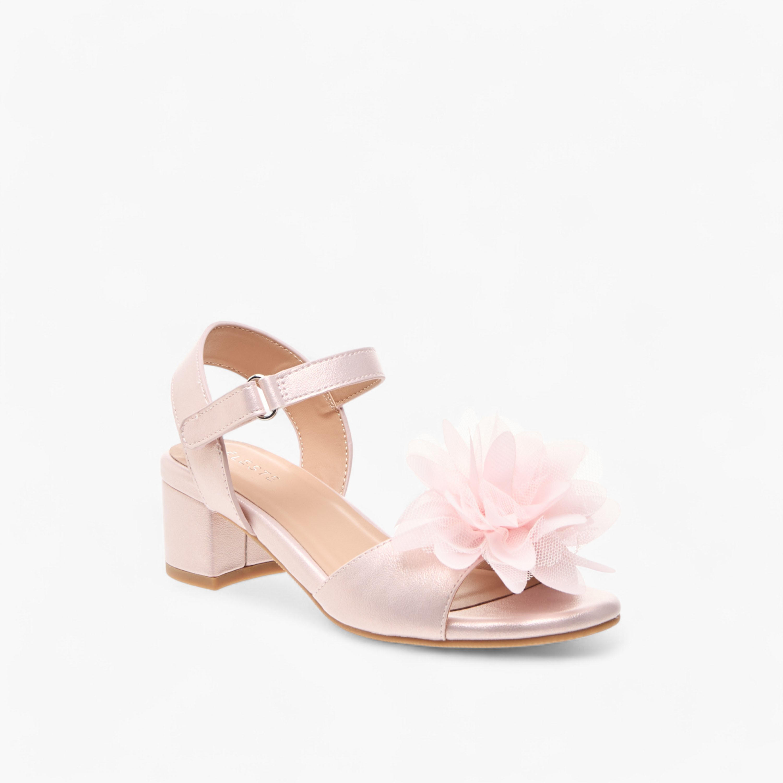 صندل مزين بأزهار وكعب سميك وشريط إغلاق للبنات من سيليست-girls-shoes-sandals-image-7