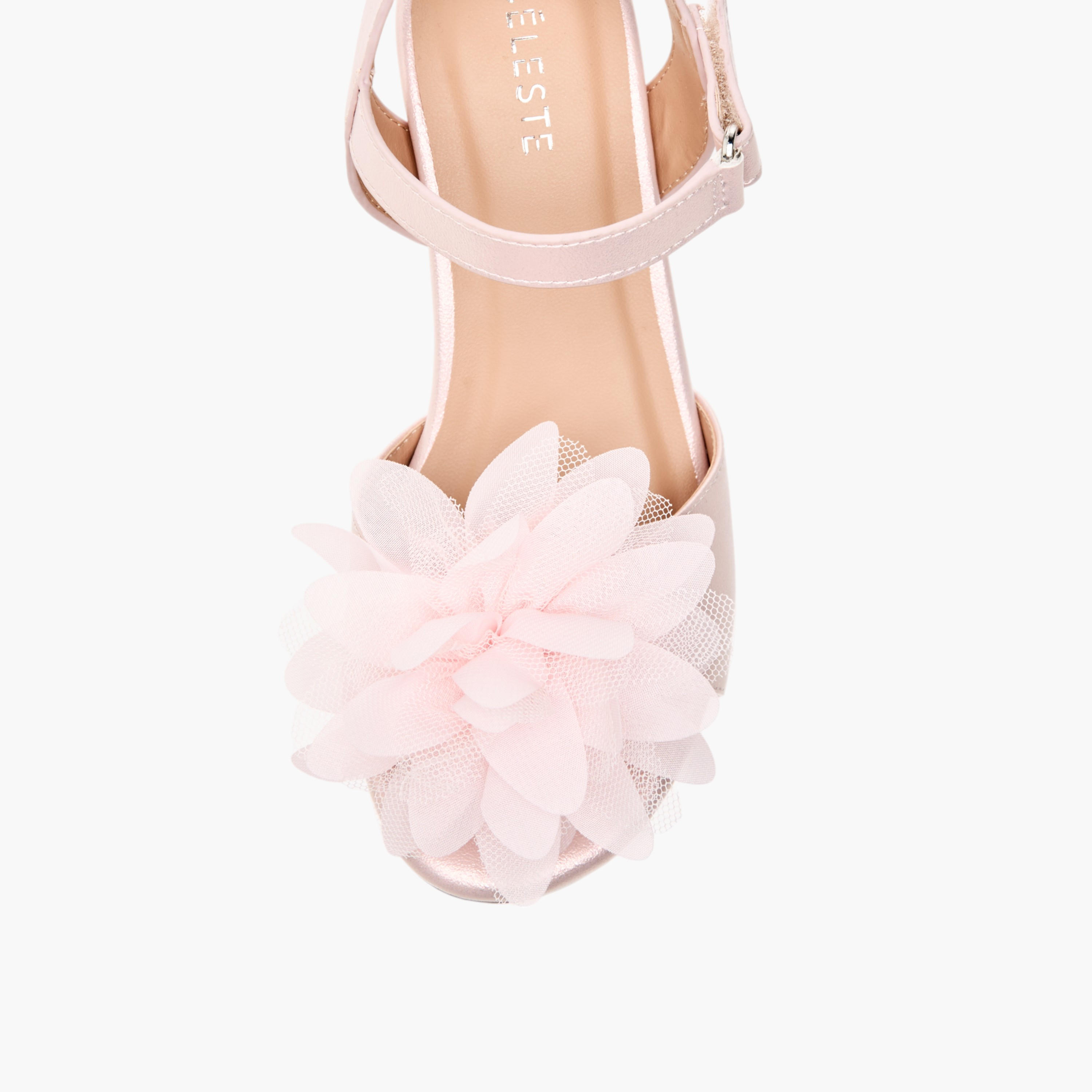 صندل مزين بأزهار وكعب سميك وشريط إغلاق للبنات من سيليست-girls-shoes-sandals-image-9