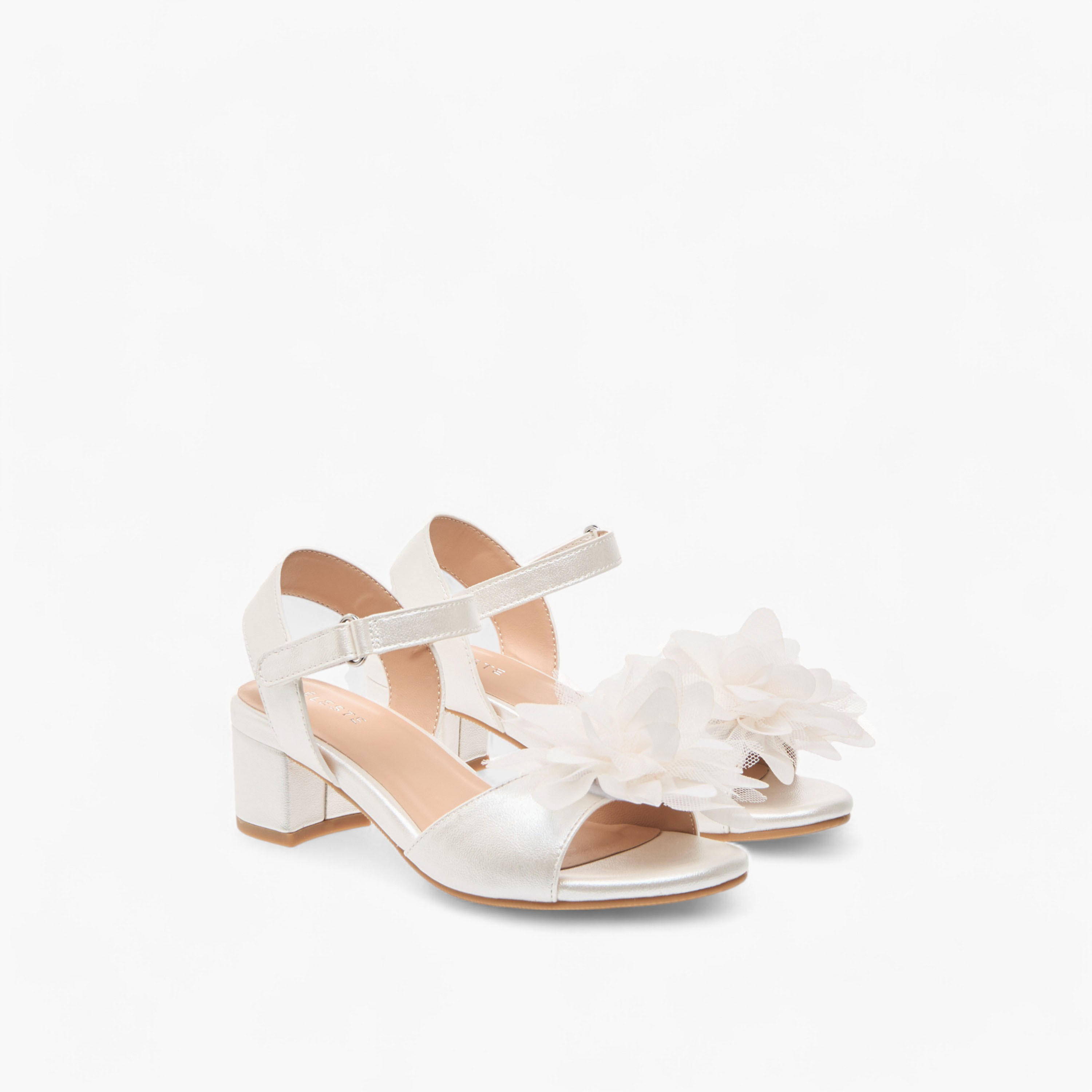 صندل مزين بأزهار وكعب سميك وشريط إغلاق للبنات من سيليست-girls-shoes-sandals-image-1
