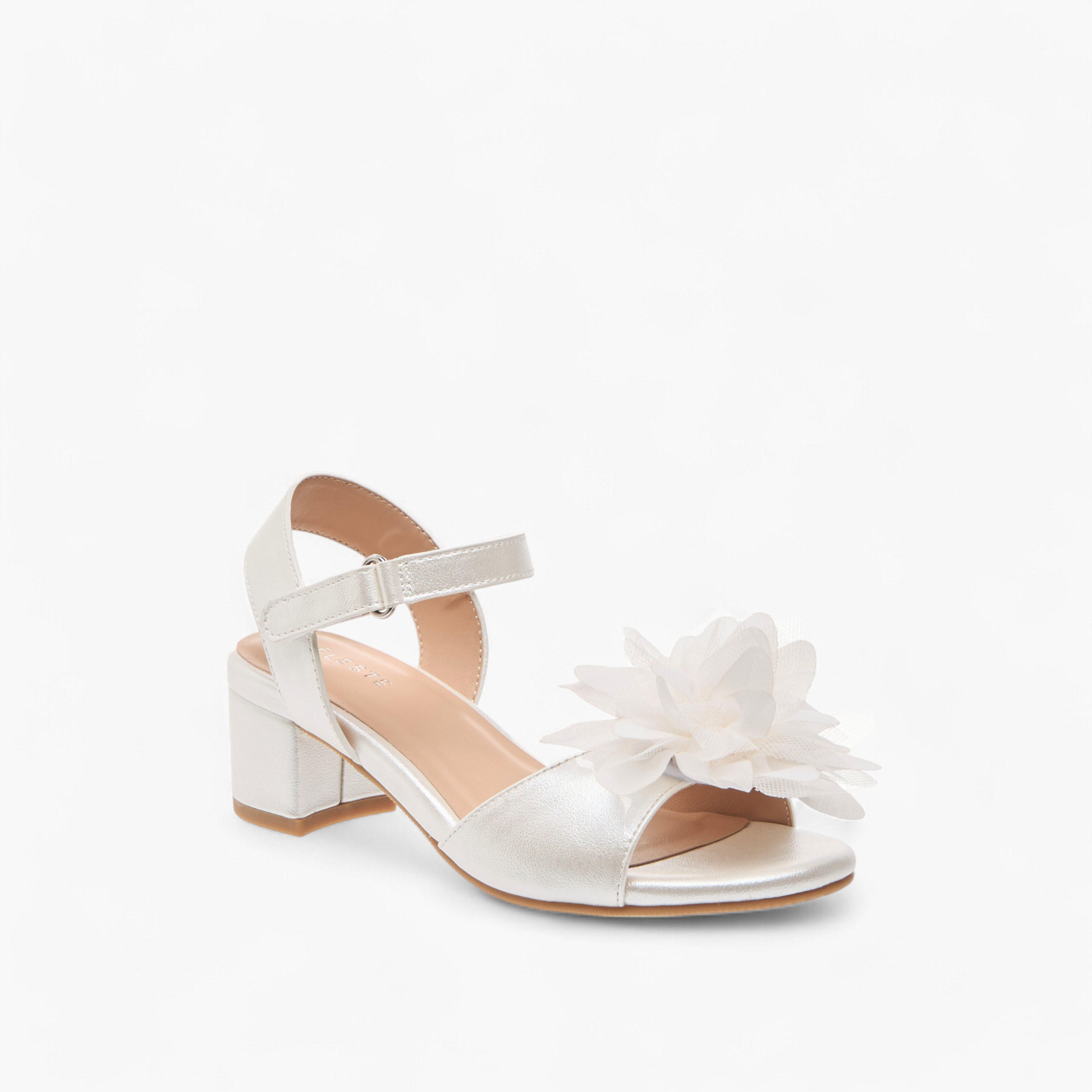 صندل مزين بأزهار وكعب سميك وشريط إغلاق للبنات من سيليست-girls-shoes-sandals-image-2