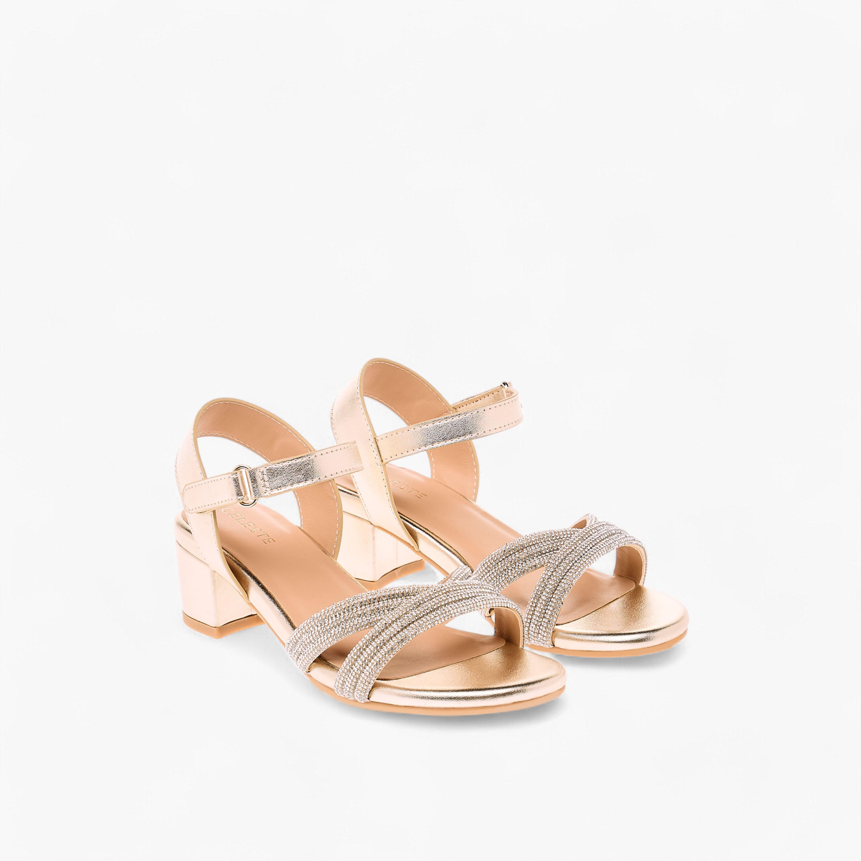 صندل مزين بكعب سميك وشريط إغلاق لاصق للبنات من سيليست-girls-shoes-sandals-image-6