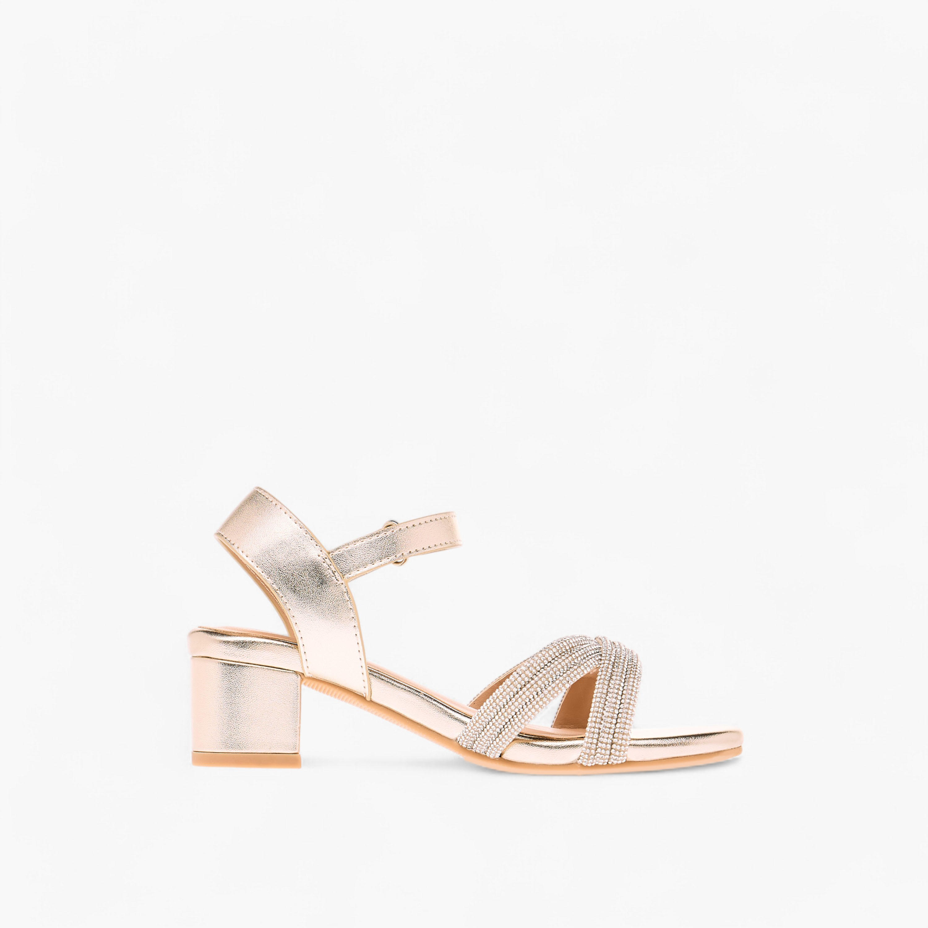 Celeste Girls' Embellished Block Heeled Sandals with Hook and Loop Closure-girls-shoes-sandals-image-3