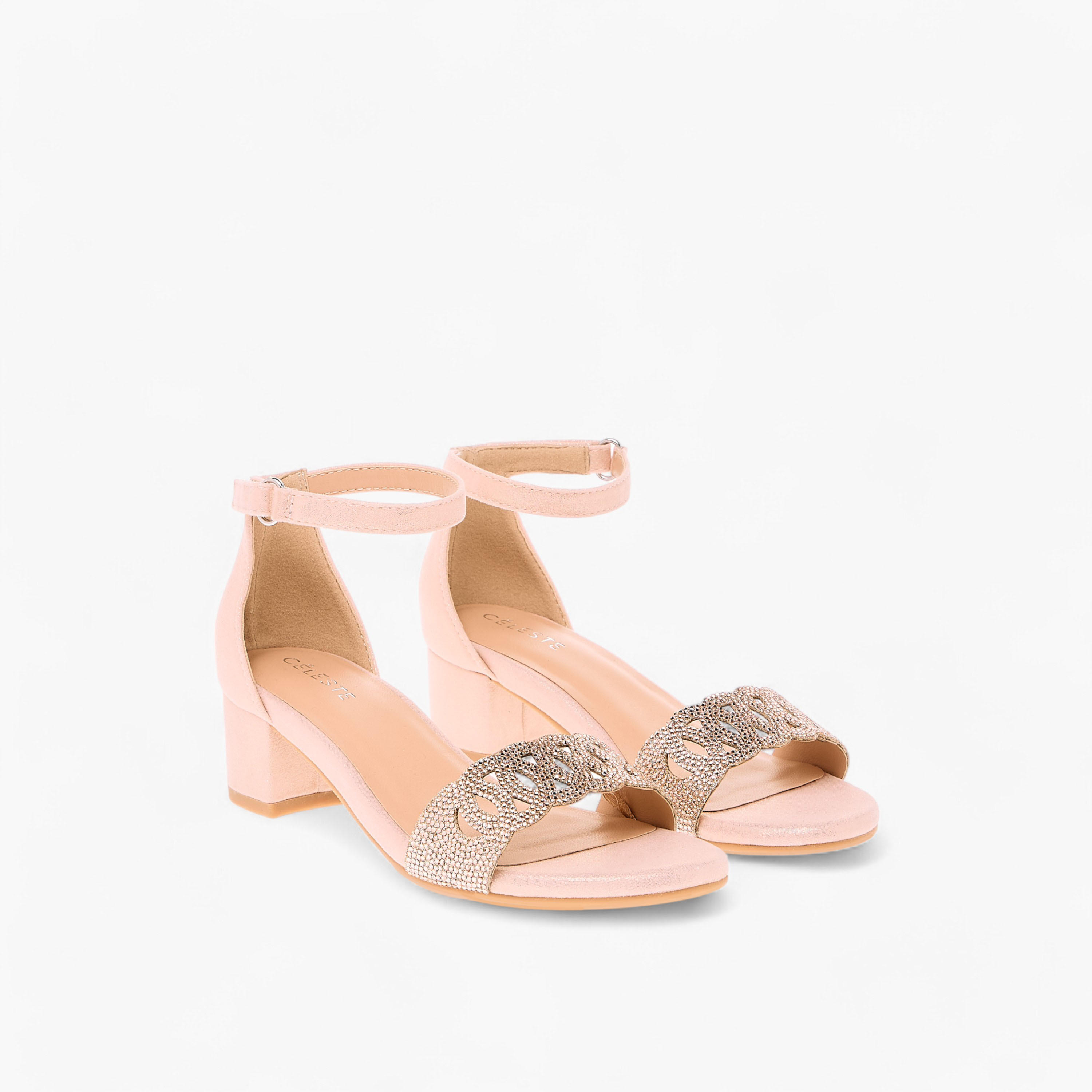 Celeste Girls' Embellished Sandals with Hook and Loop Closure-girls-shoes-sandals-image-1