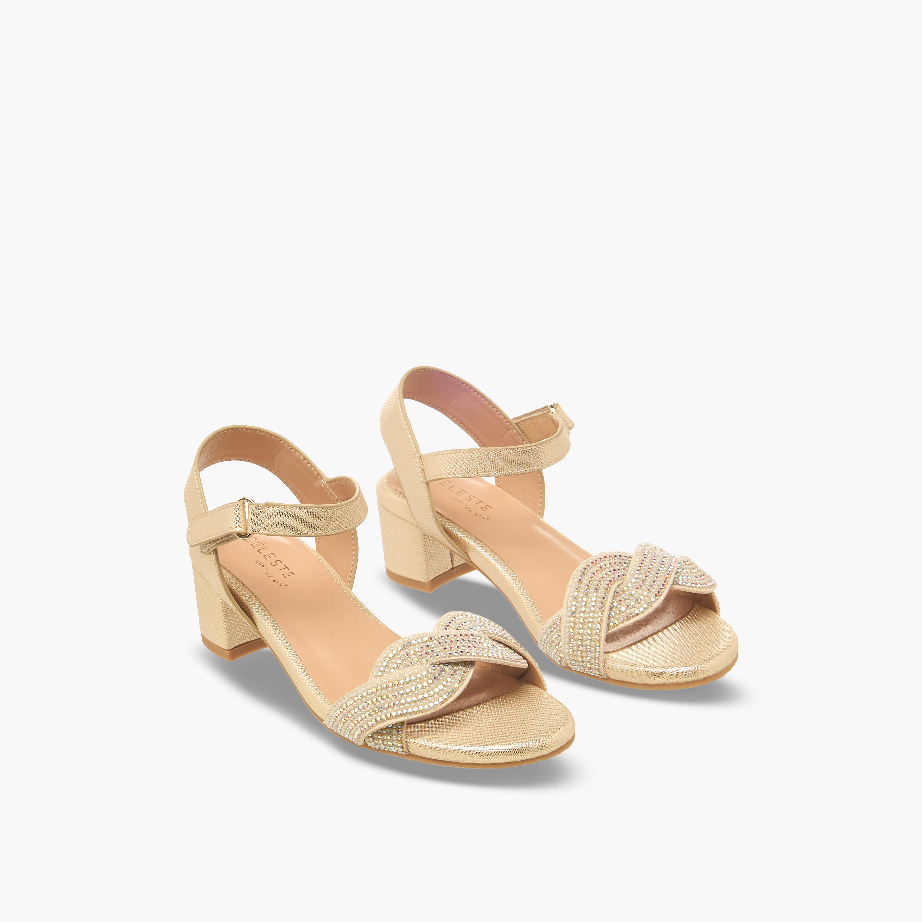 Celeste Girls Embellished Block Heel Sandals-girls-shoes-sandals-image-1