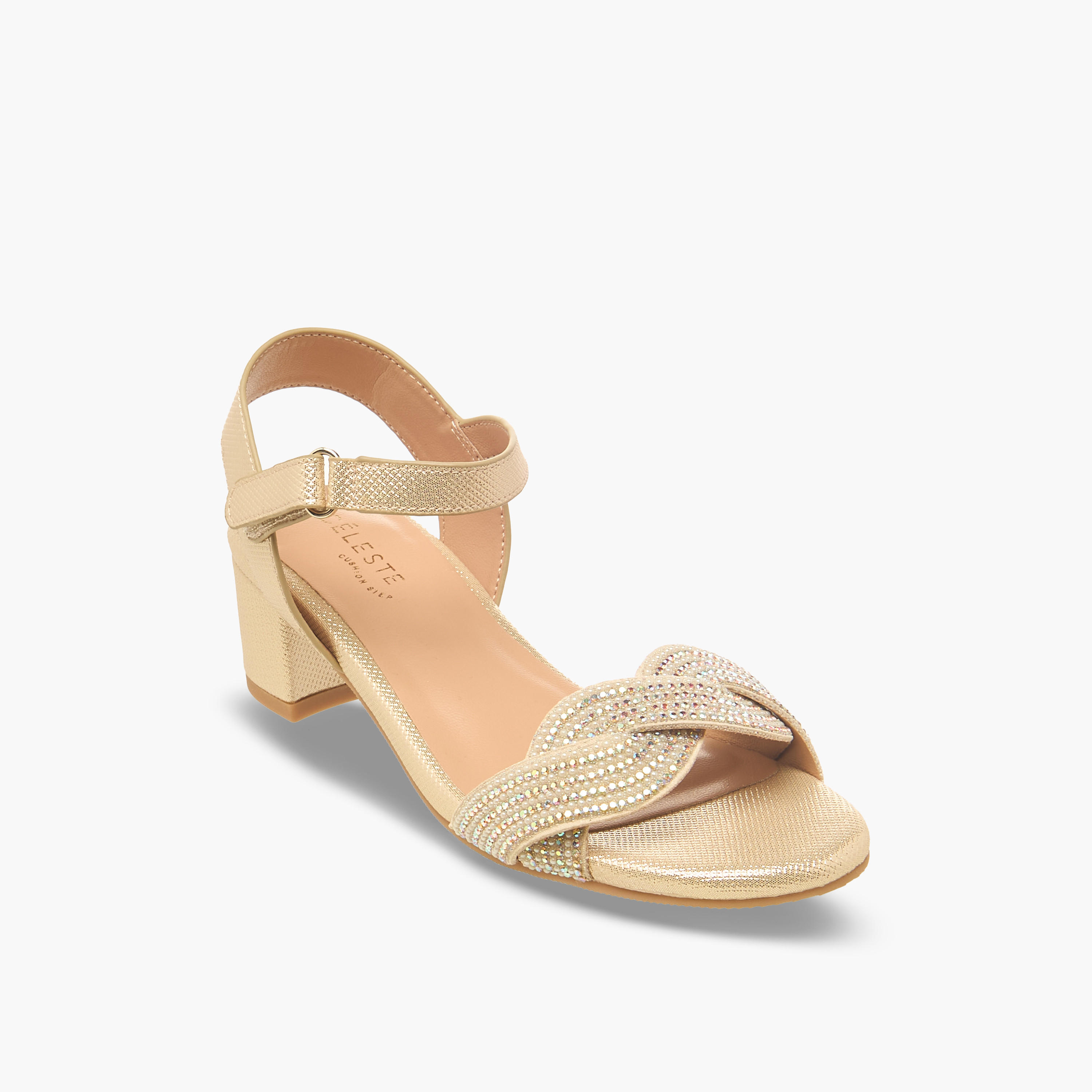 Celeste Girls Embellished Block Heel Sandals-girls-shoes-sandals-image-2