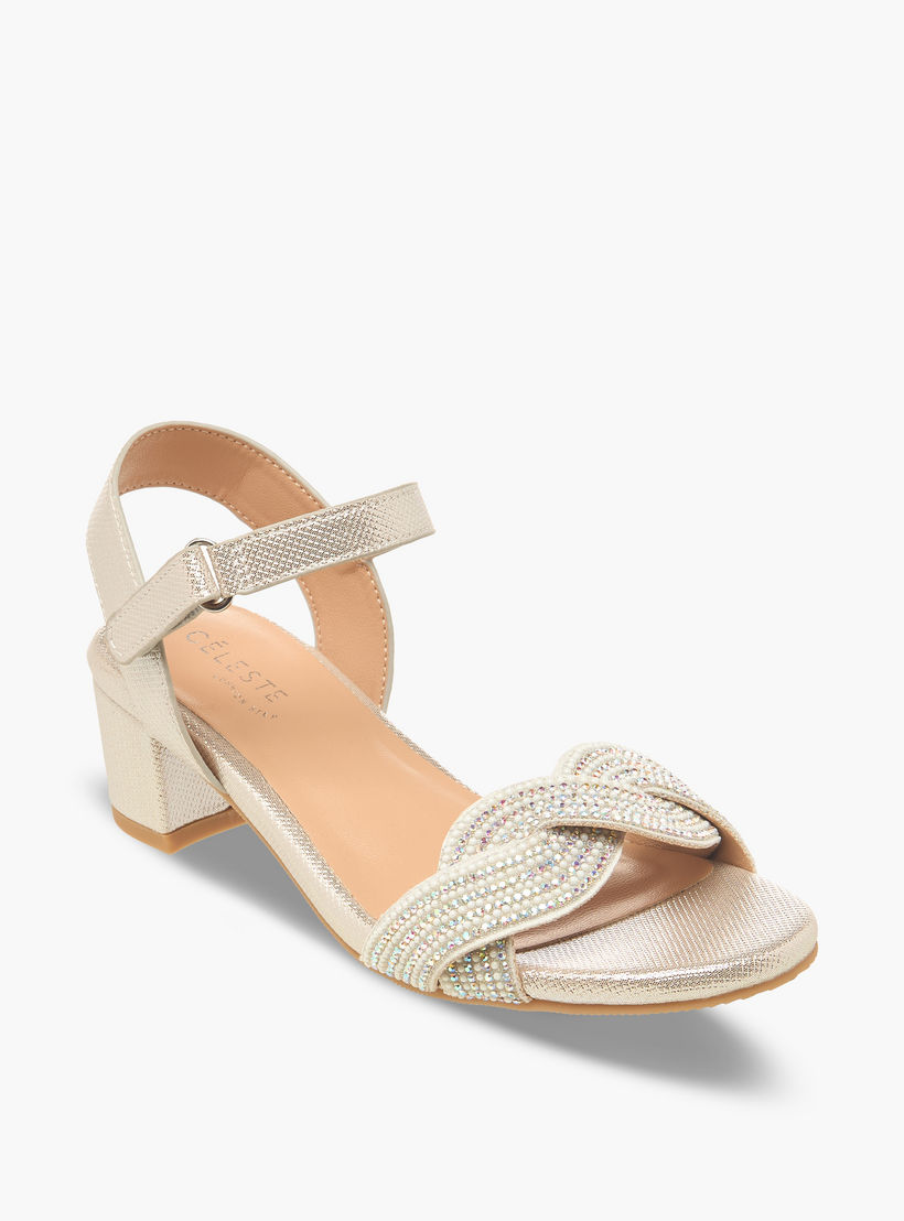 Celeste Girls Embellished Block Heel Sandals-girls-shoes-sandals-image-2