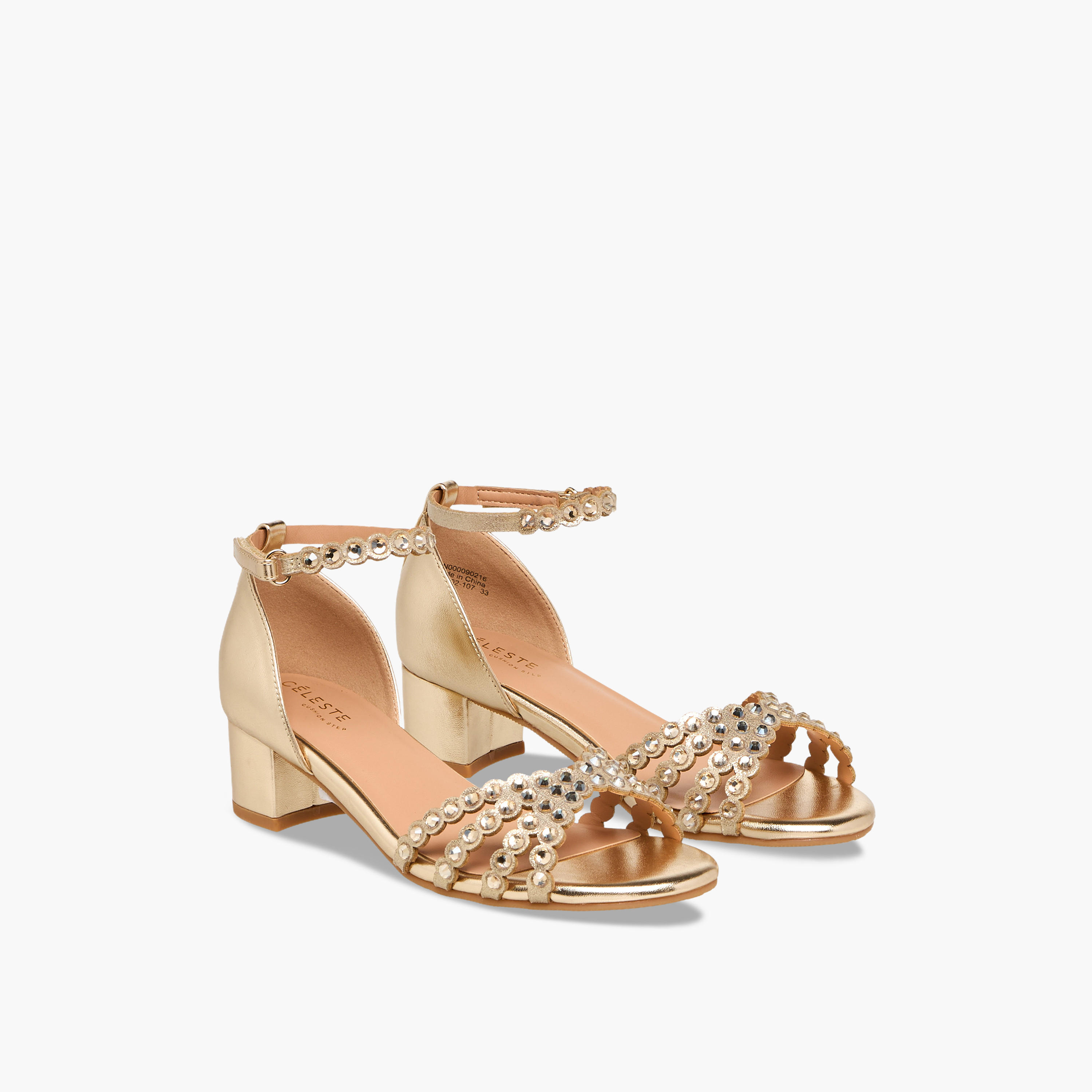 Celeste Girls Block Heel Ankle Strap Sandals-girls-shoes-sandals-image-1