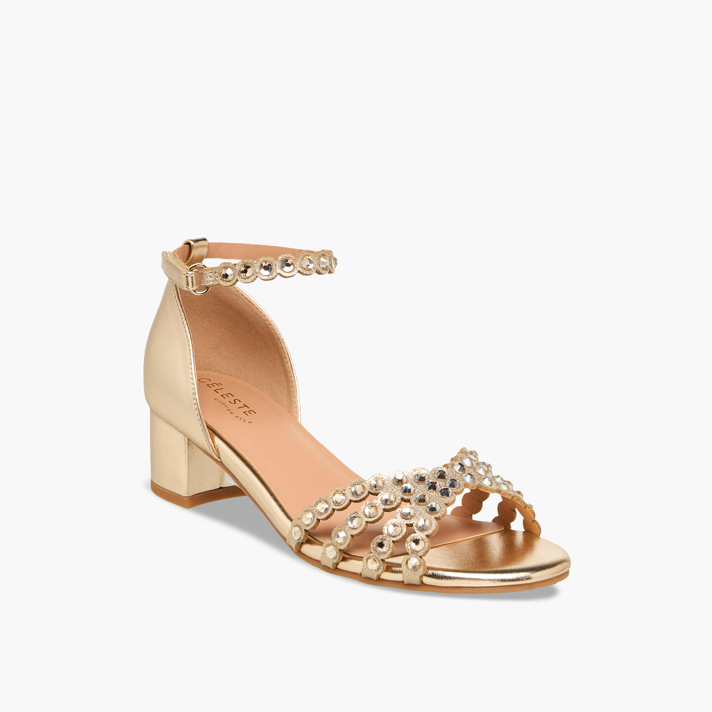 Celeste Girls Block Heel Ankle Strap Sandals-girls-shoes-sandals-image-2