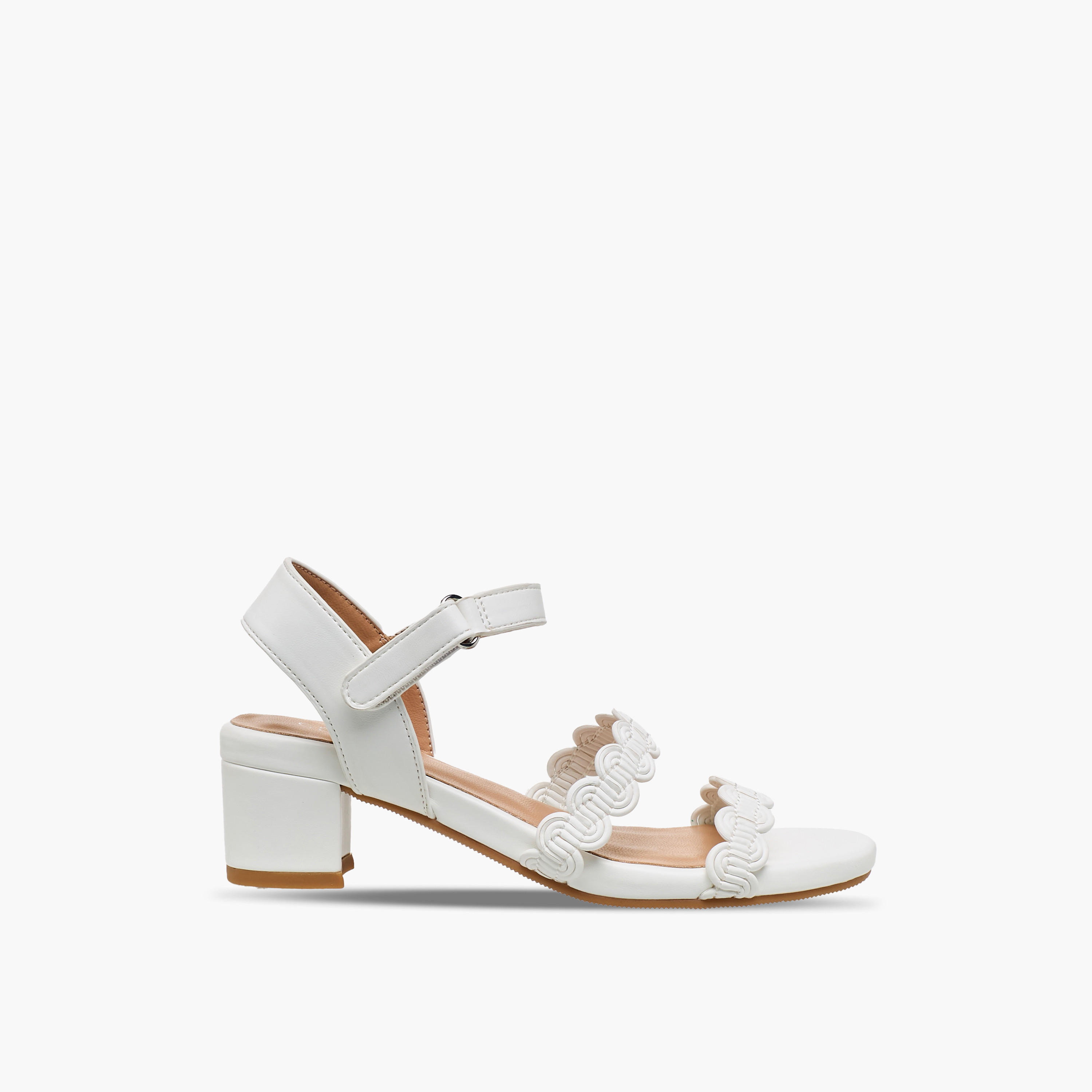 Celeste Girls Scalloped Design Block Heel Sandals-girls-shoes-sandals-image-3