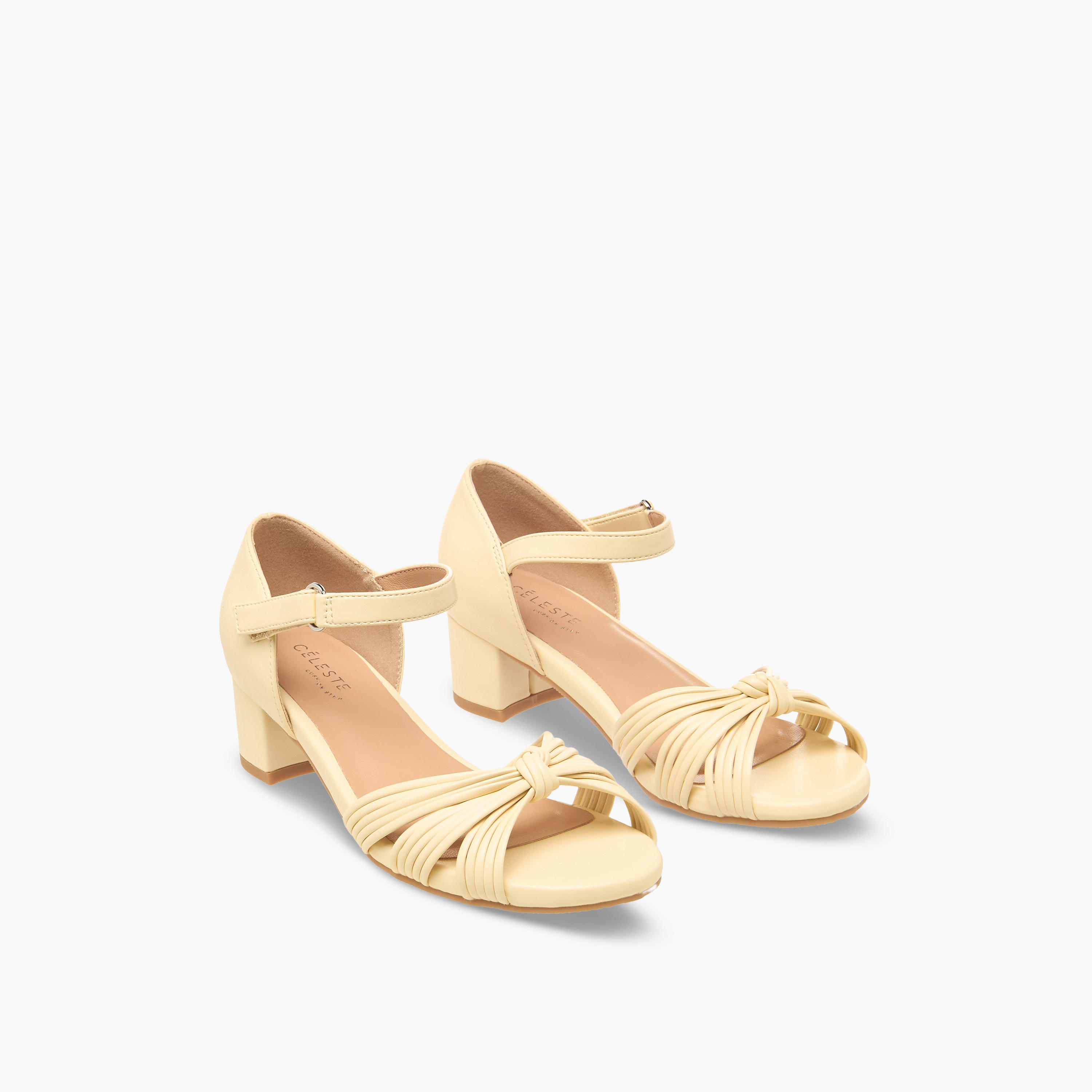 Celeste Girls Knotted Strap Block Heel Sandals-girls-shoes-sandals-image-1