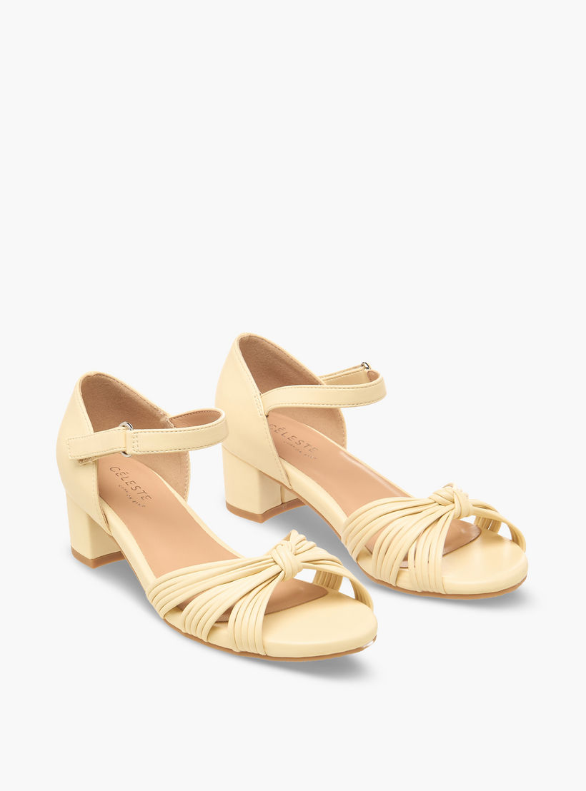 Celeste Girls Knotted Strap Block Heel Sandals-girls-shoes-sandals-image-1