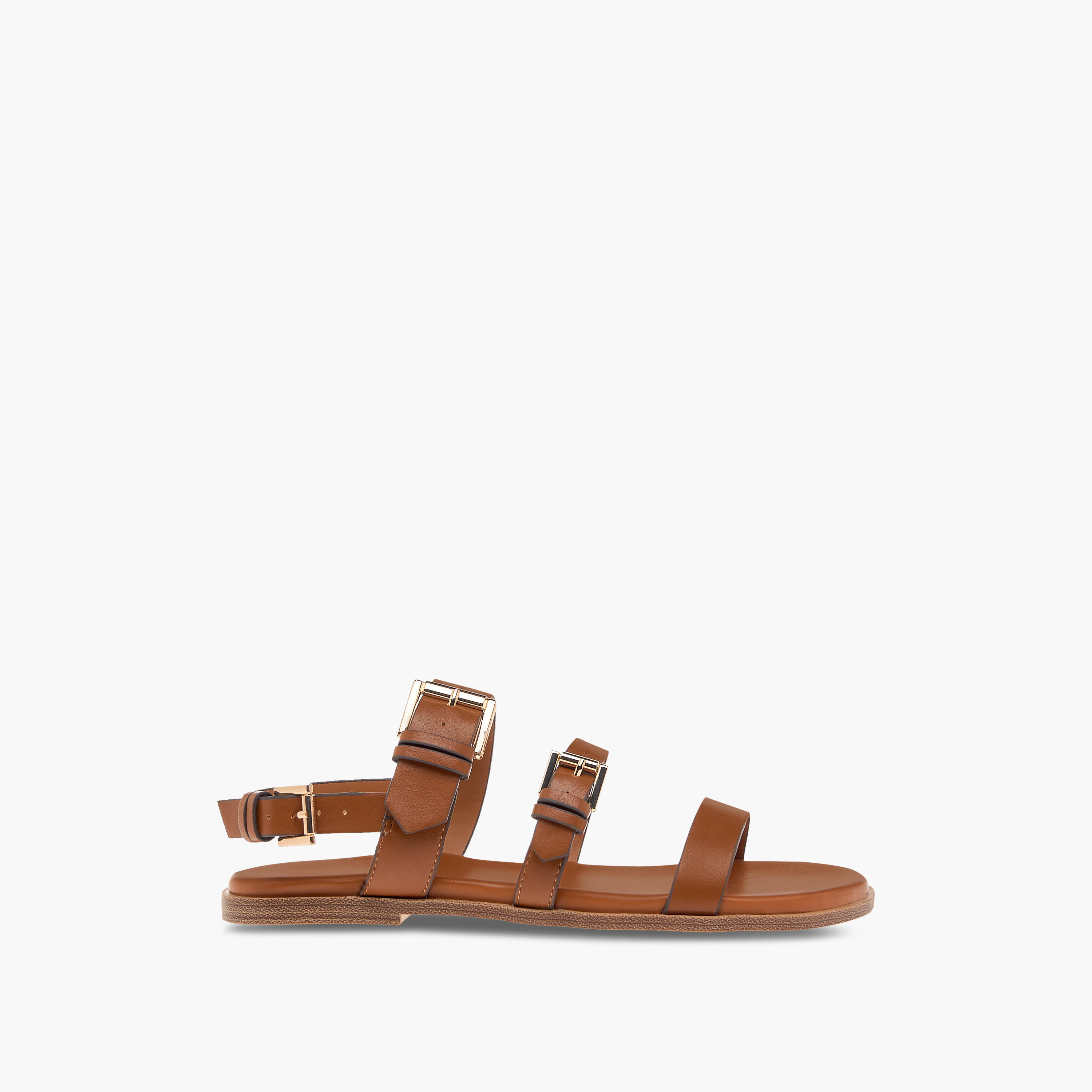 Celeste Women's Strap Detail Sandals with Buckle Closure-women-shoes-flats-sandals-image-2