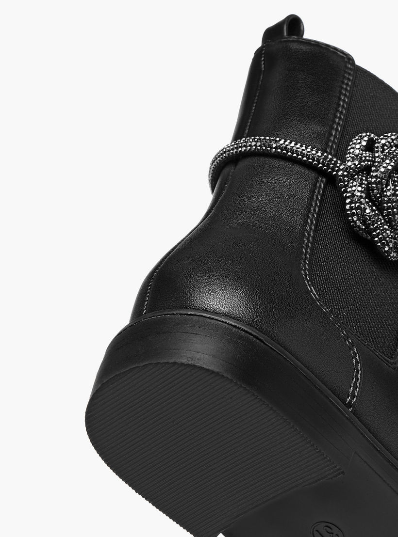 Celeste Girls' Floral Accent High Cut Boots with Zip Closure-girls-shoes-boots-image-5