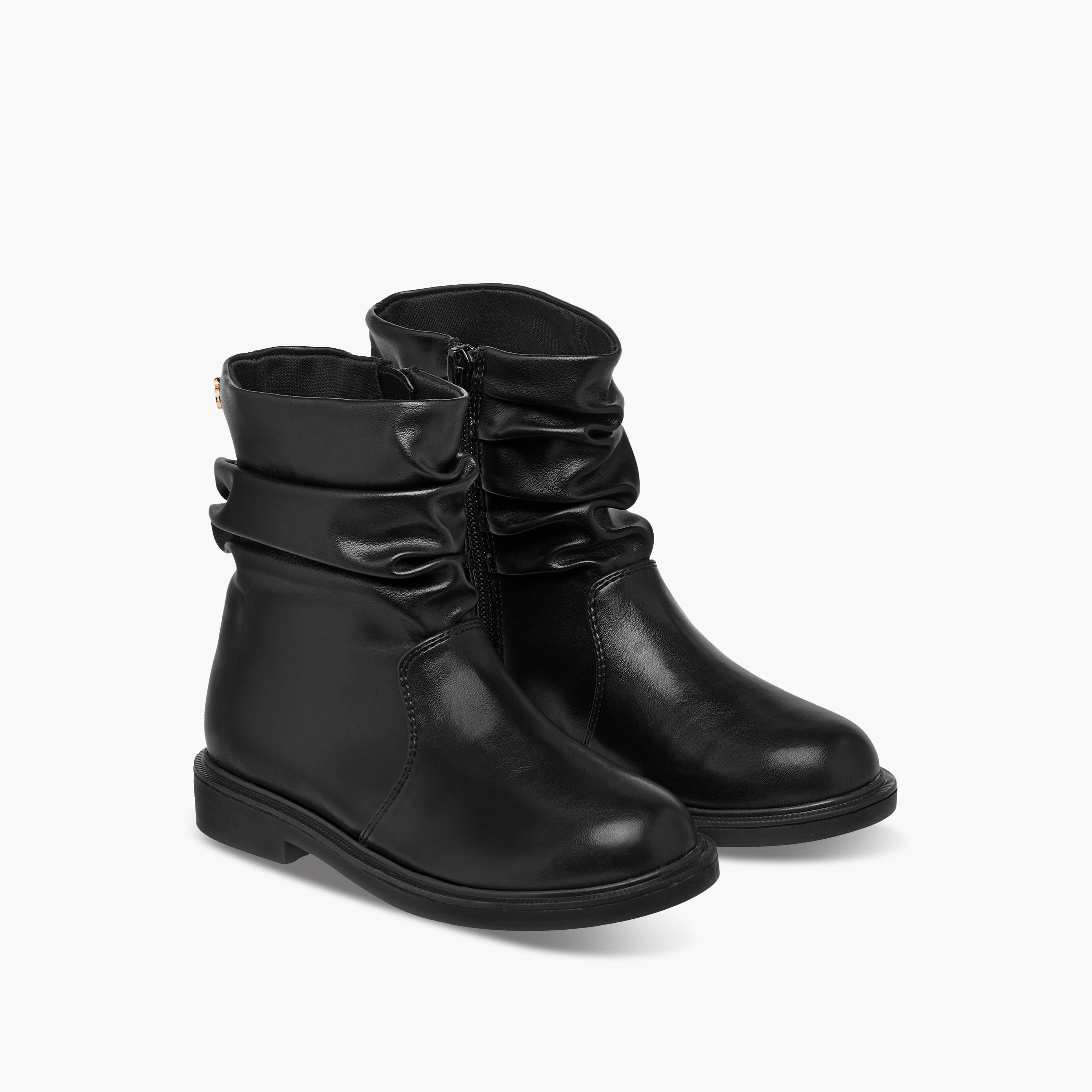 بوت بقصة عالية وزينة ثنيات وسحاب إغلاق للبنات من سيليست-girls-shoes-boots-image-5