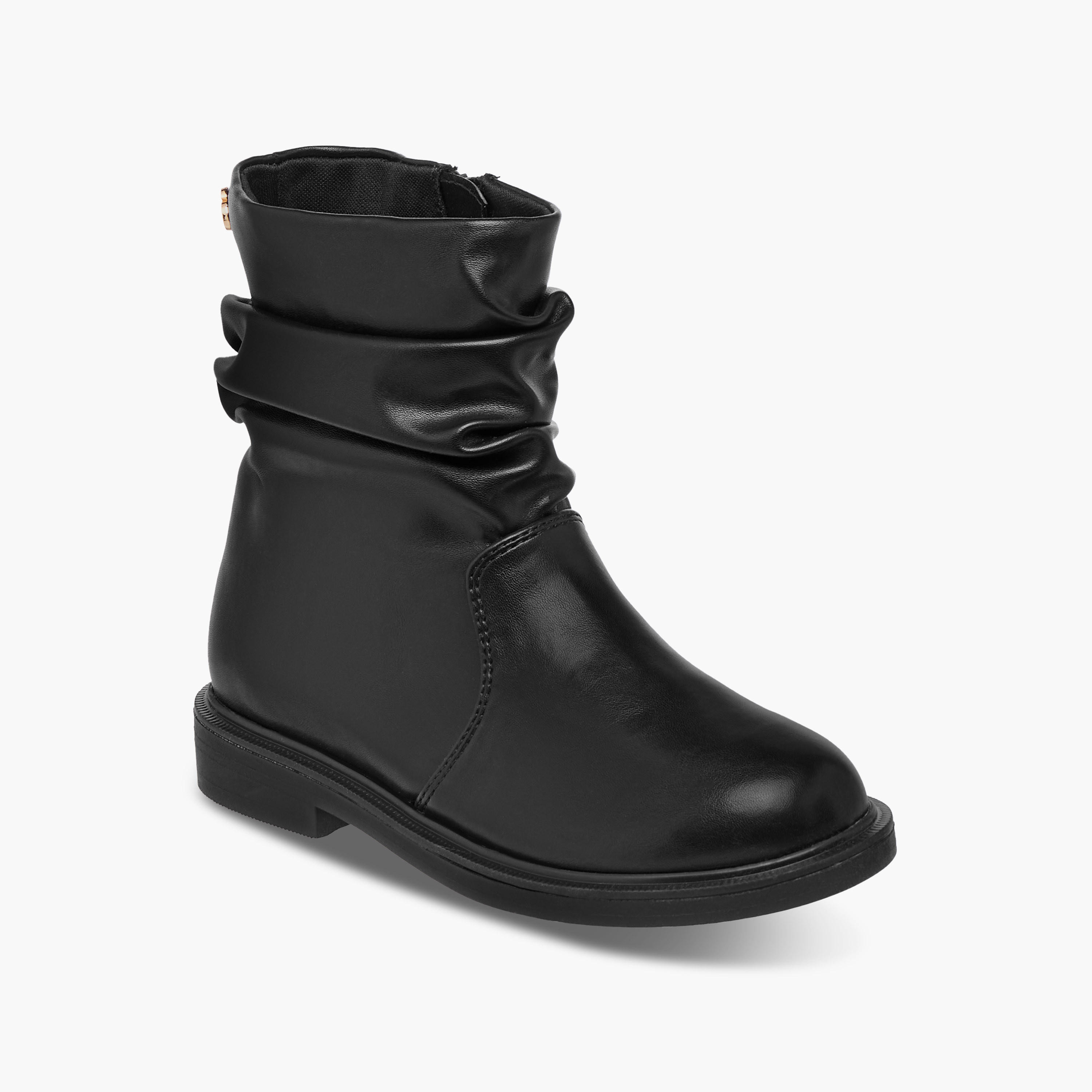 بوت بقصة عالية وزينة ثنيات وسحاب إغلاق للبنات من سيليست-girls-shoes-boots-image-4