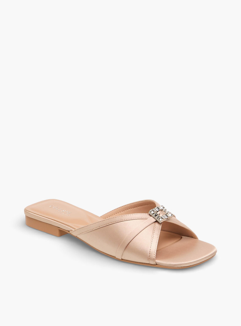 Celeste Women Embellished Satin Slip-On Sandals-women-shoes-flats-sandals-image-2
