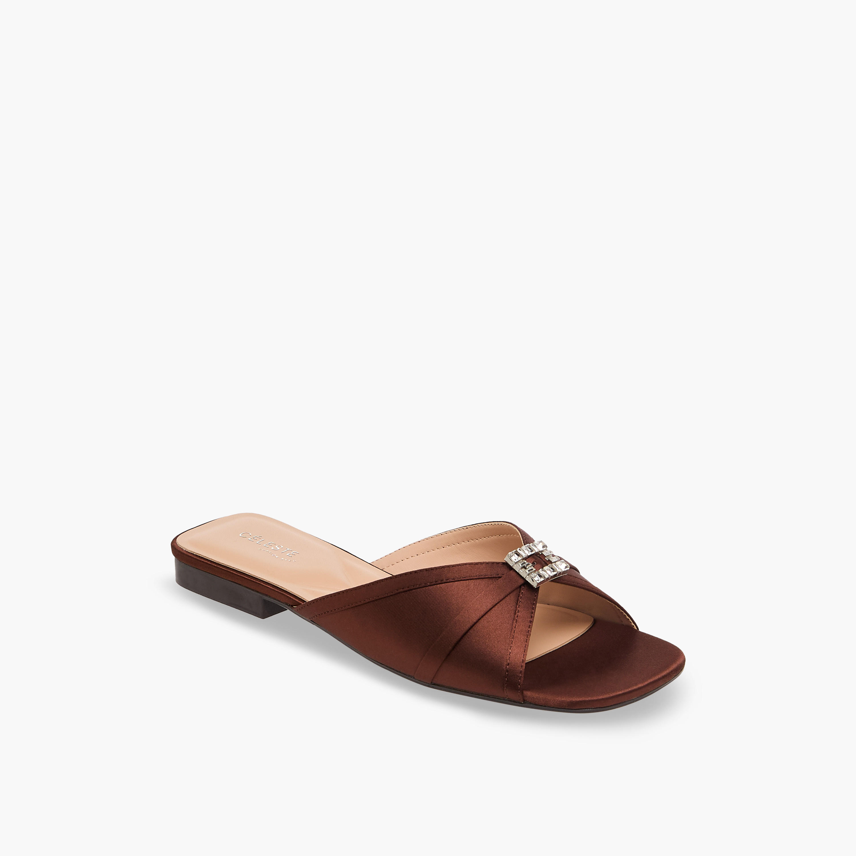 Celeste Women Embellished Satin Slip-On Sandals-women-shoes-flats-sandals-image-2