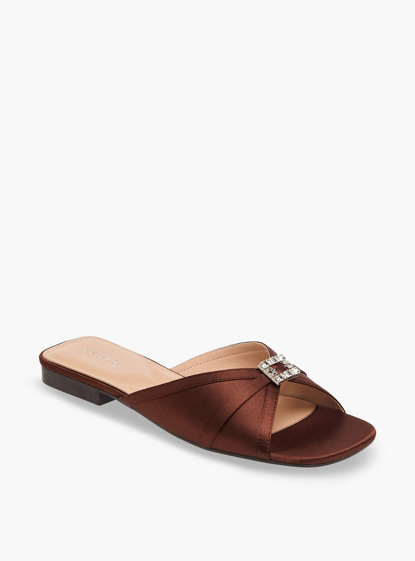 Celeste Women Embellished Satin Slip-On Sandals-women-shoes-flats-sandals-image-2