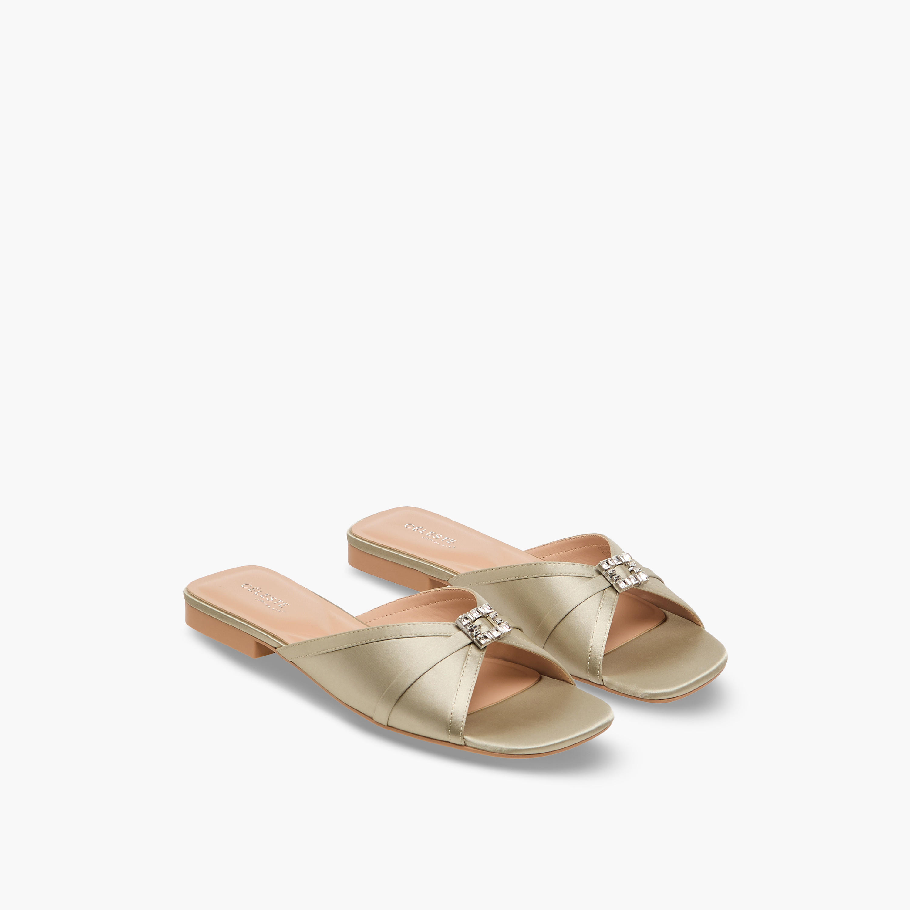 Celeste Women Embellished Satin Slip-On Sandals-women-shoes-flats-sandals-image-1