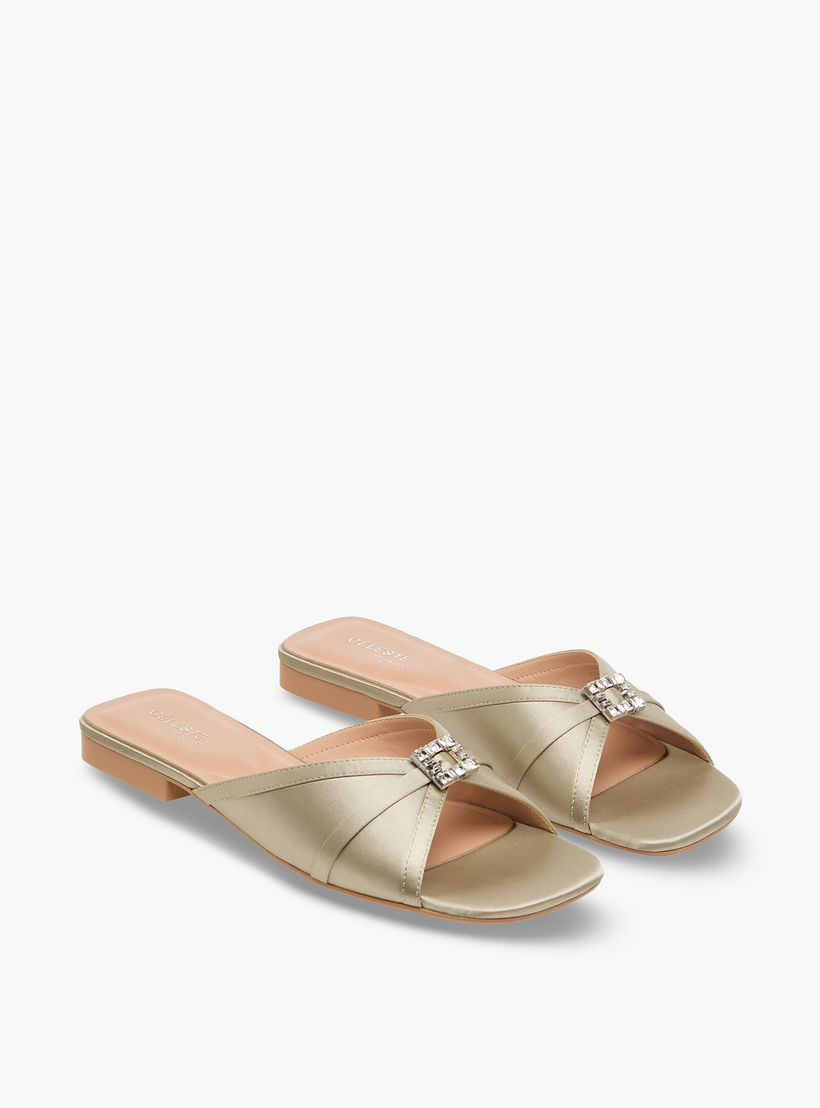 Celeste Women Embellished Satin Slip-On Sandals-women-shoes-flats-sandals-image-1