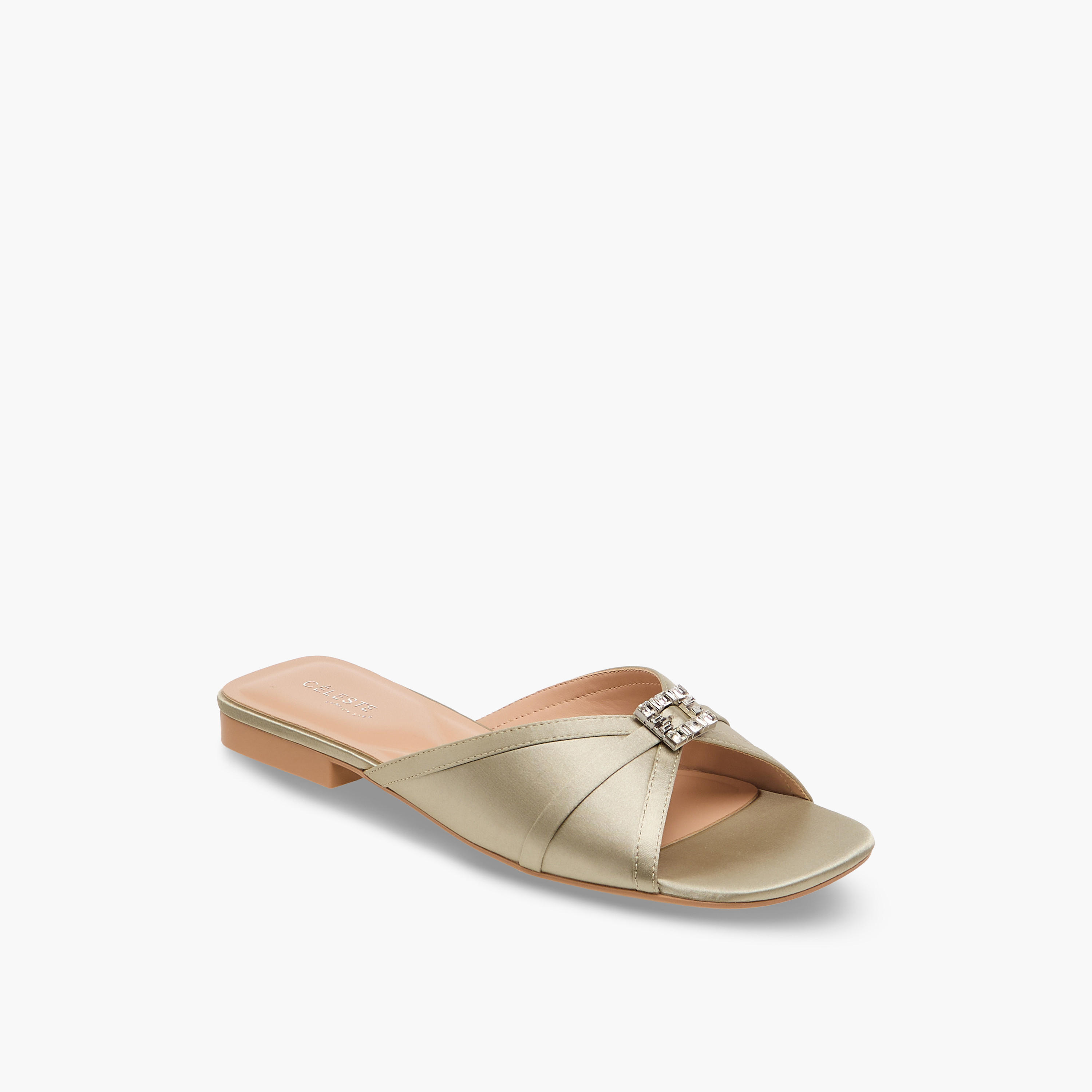 Celeste Women Embellished Satin Slip-On Sandals-women-shoes-flats-sandals-image-2
