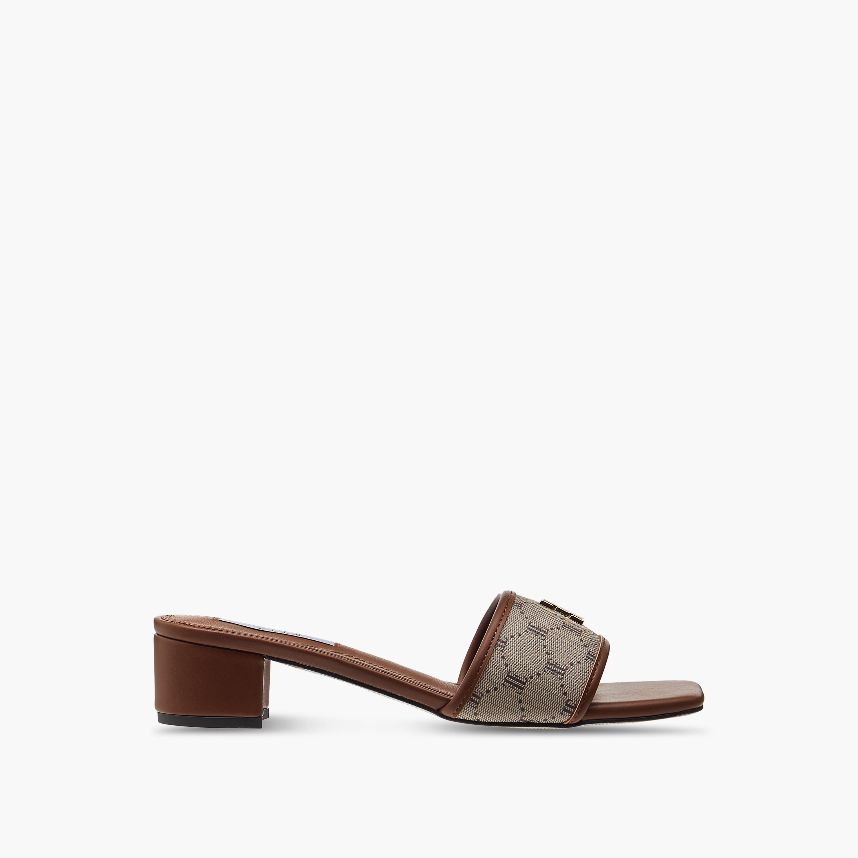 Elle Women's Monogram Print Slip-On Sandals with Block Heels-women-shoes-heels-image-3