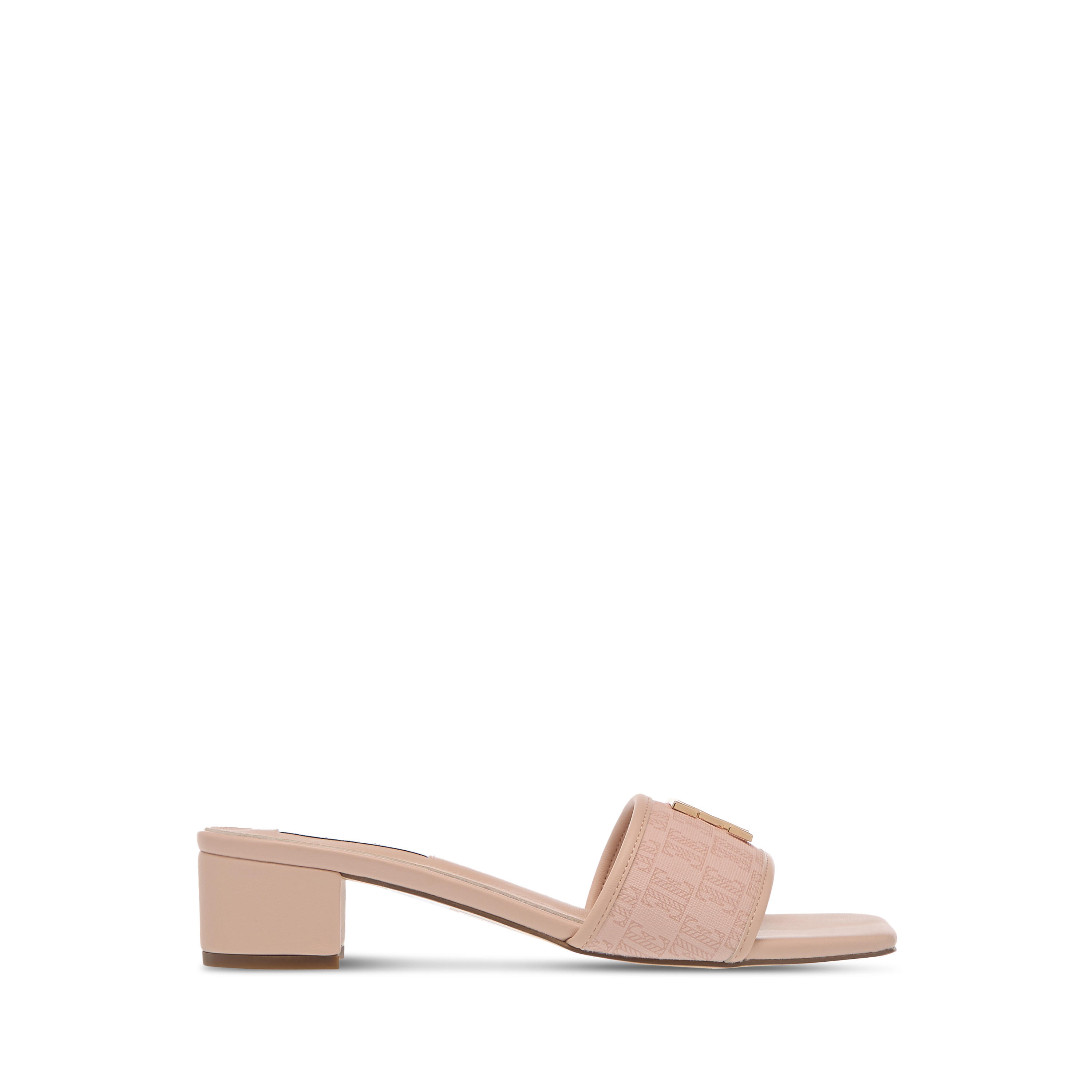 Elle Women's Monogram Detail Slip-On Sandals with Block Heels-women-shoes-sandals-heeled-image-3