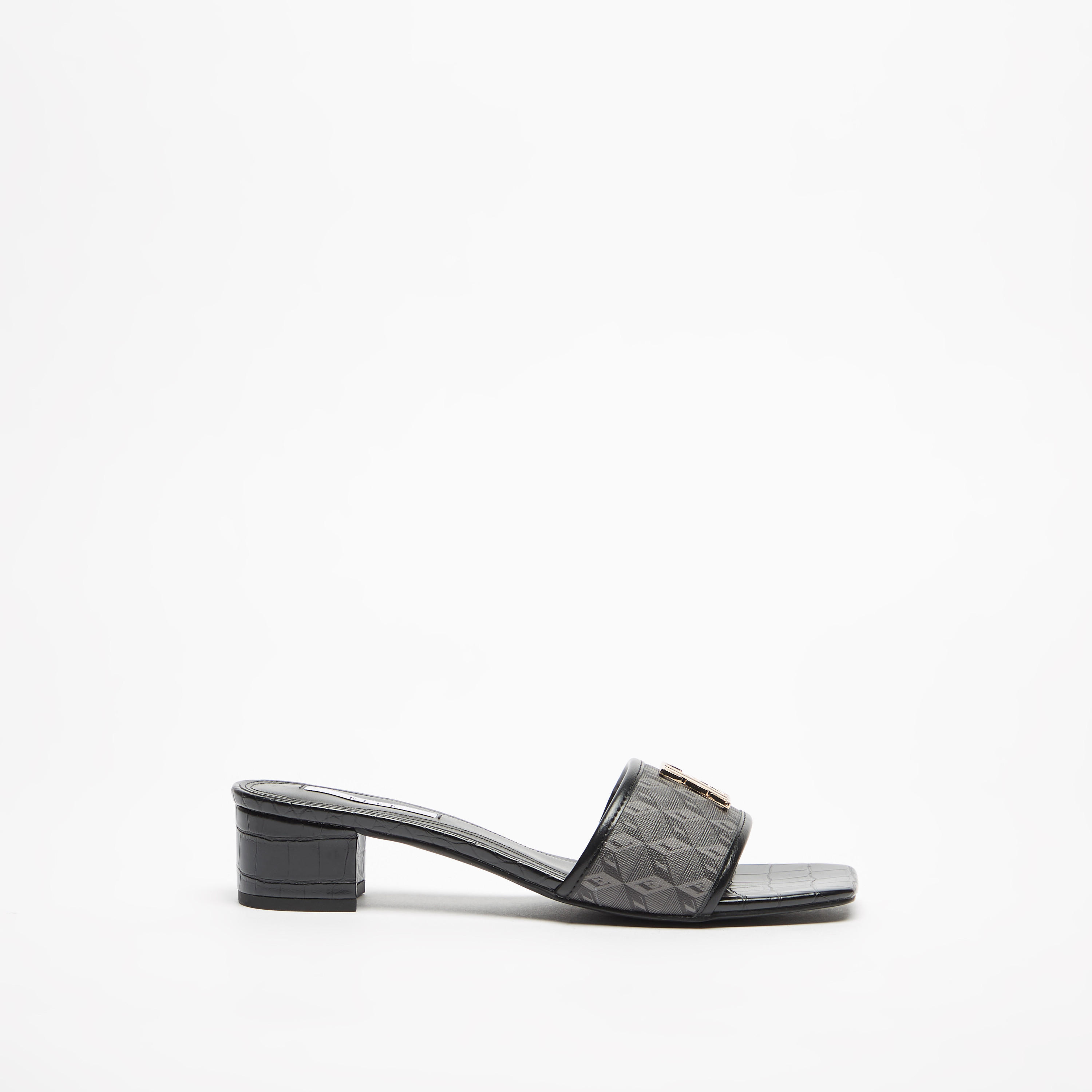 Elle Women's Monogram Print Slide Sandals with Block Heels-women-shoes-sandals-heeled-image-2