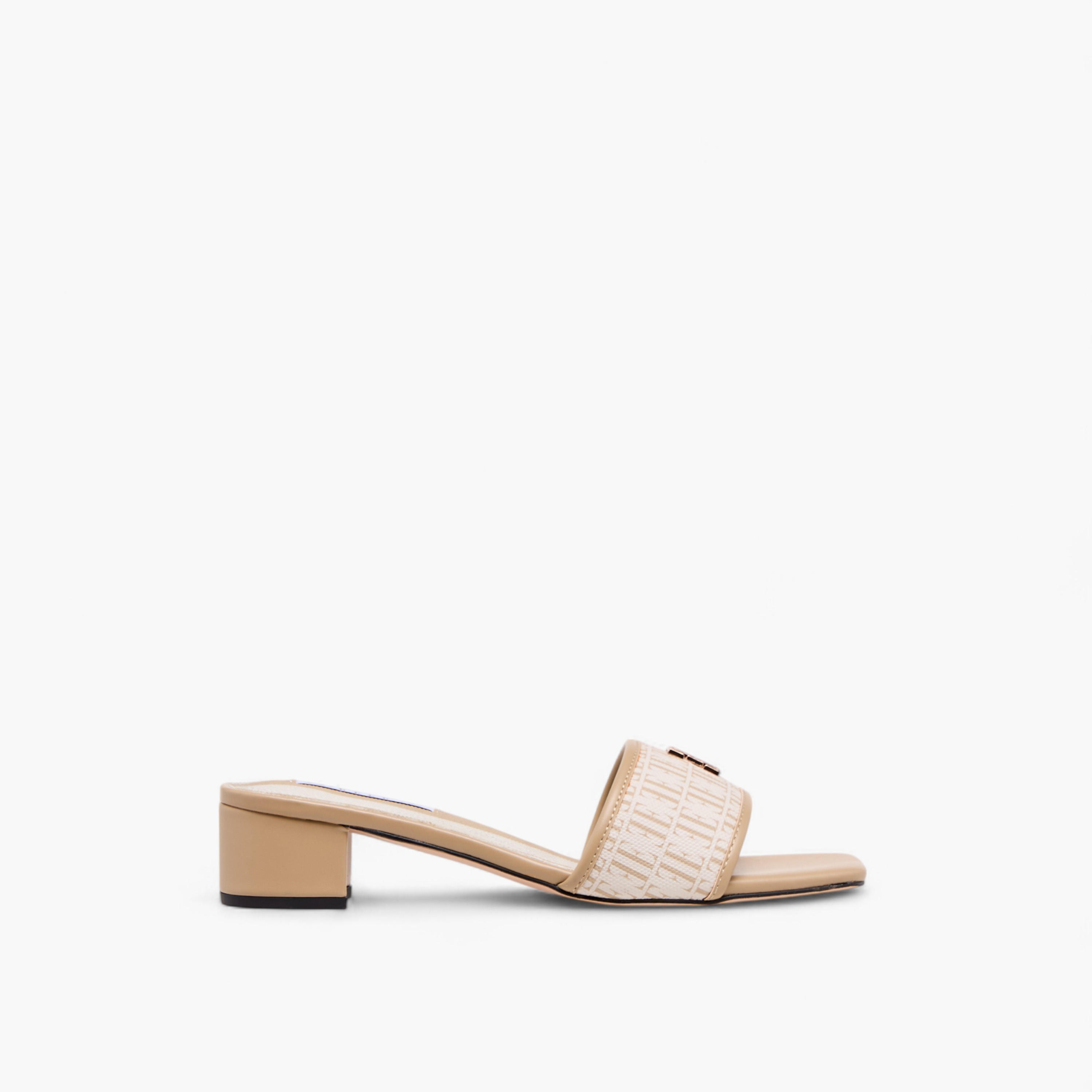 Elle Women's Monogram Print Slide Sandals with Block Heels-women-shoes-sandals-heeled-image-3