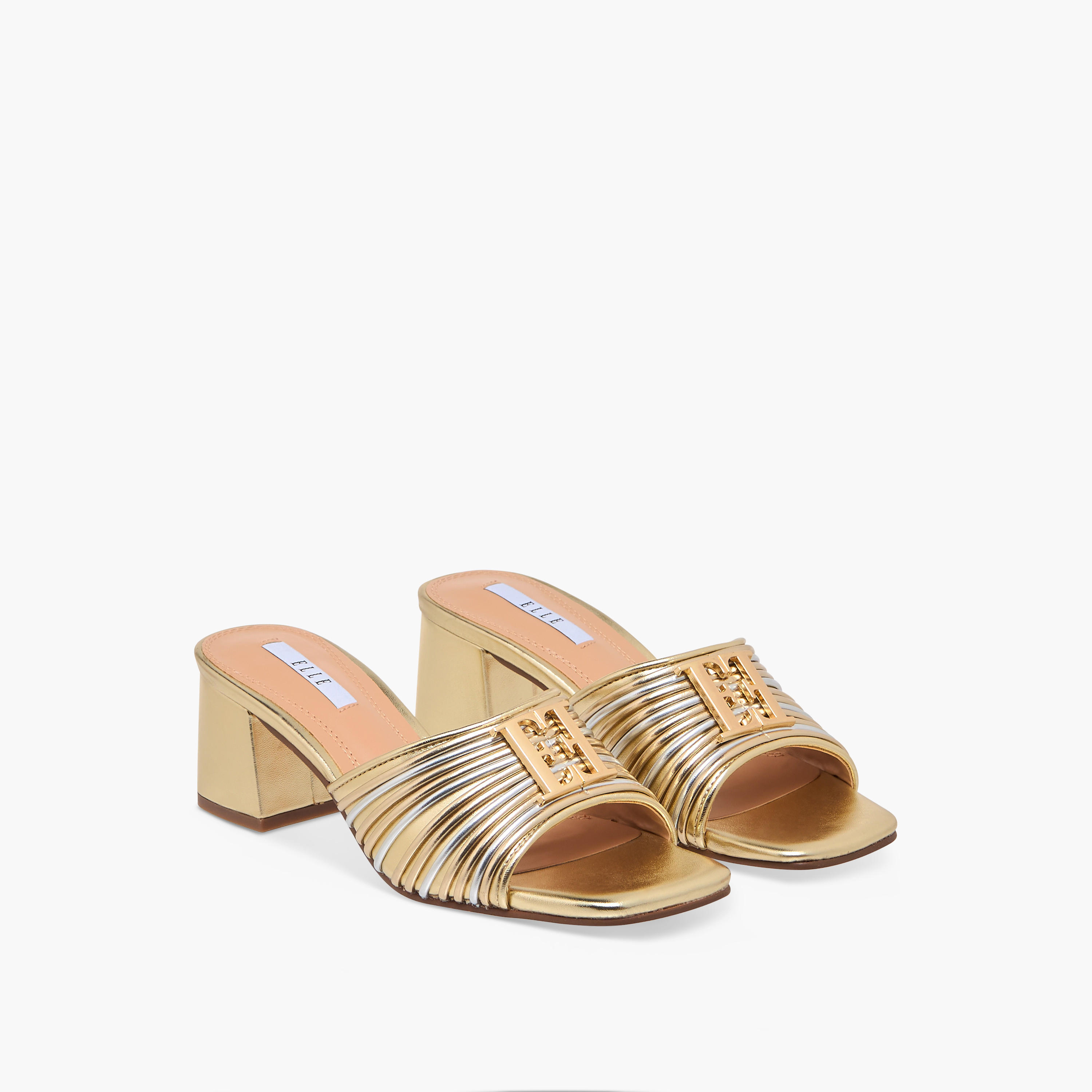 Elle Women's Logo Accent Slip-On Sandals with Block Heels-women-shoes-sandals-heeled-image-1