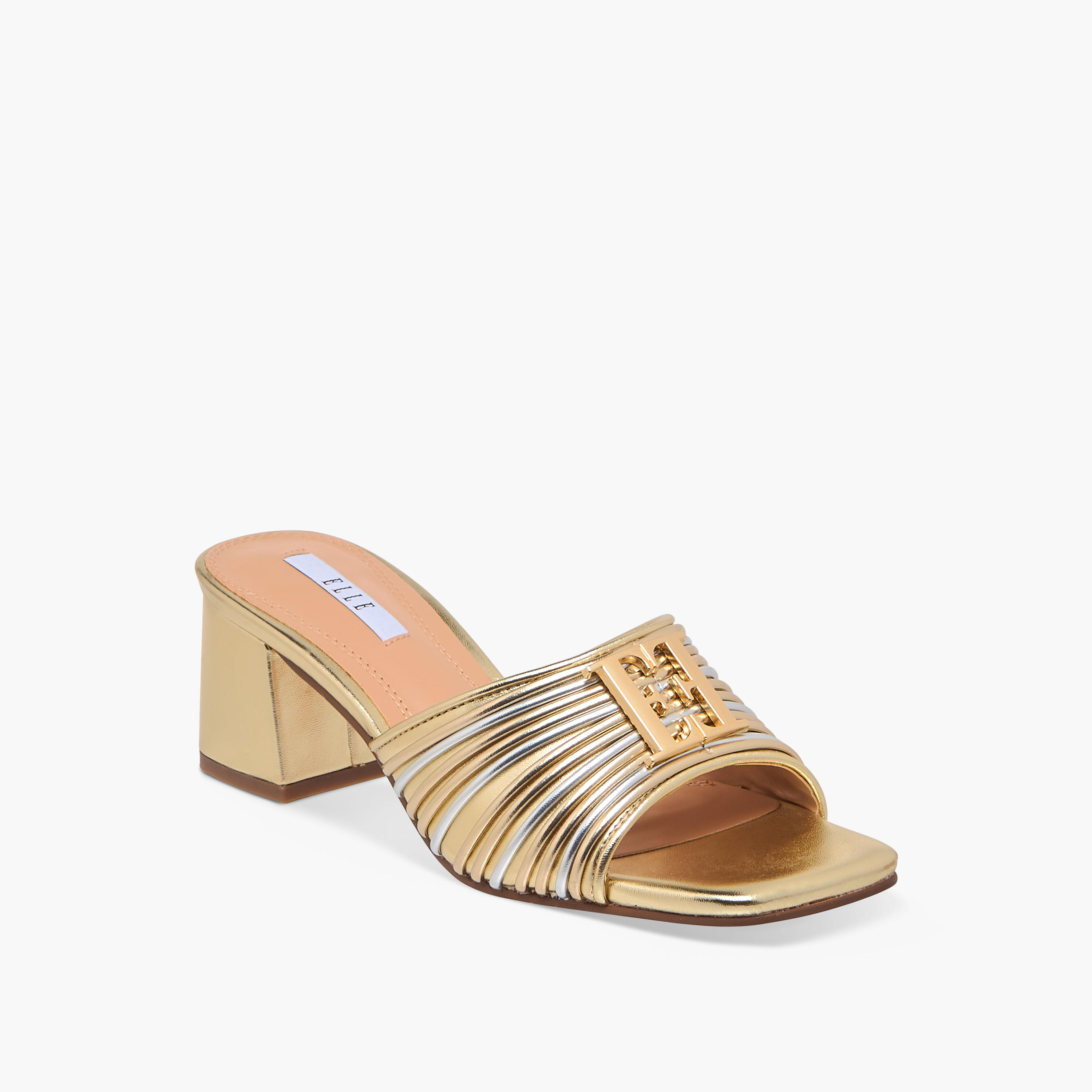 Elle Women's Logo Accent Slip-On Sandals with Block Heels-women-shoes-sandals-heeled-image-2
