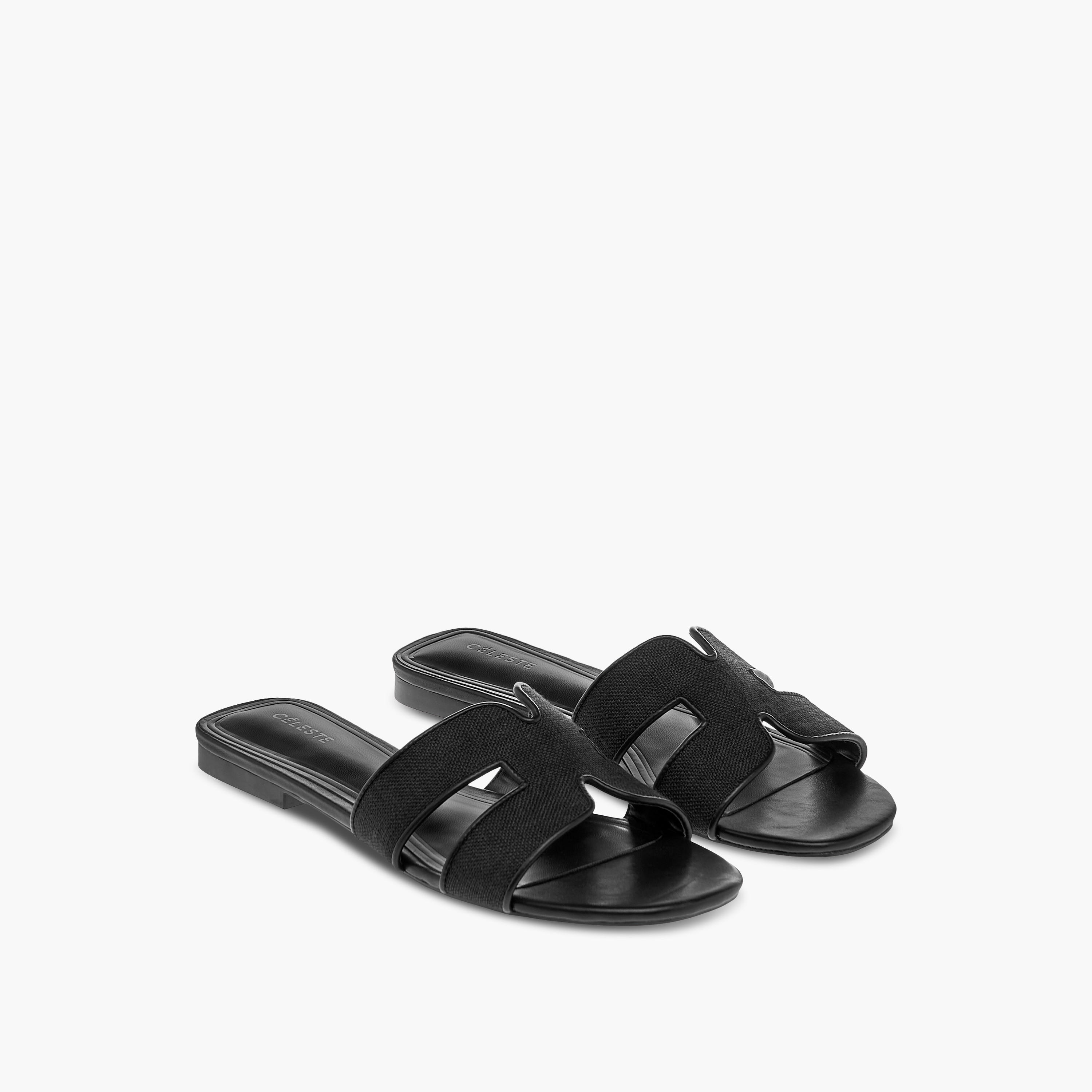 Celeste Women's Textured Slip-On Flat Sandals - J06007-001-25C-women-shoes-flats-sandals-image-1