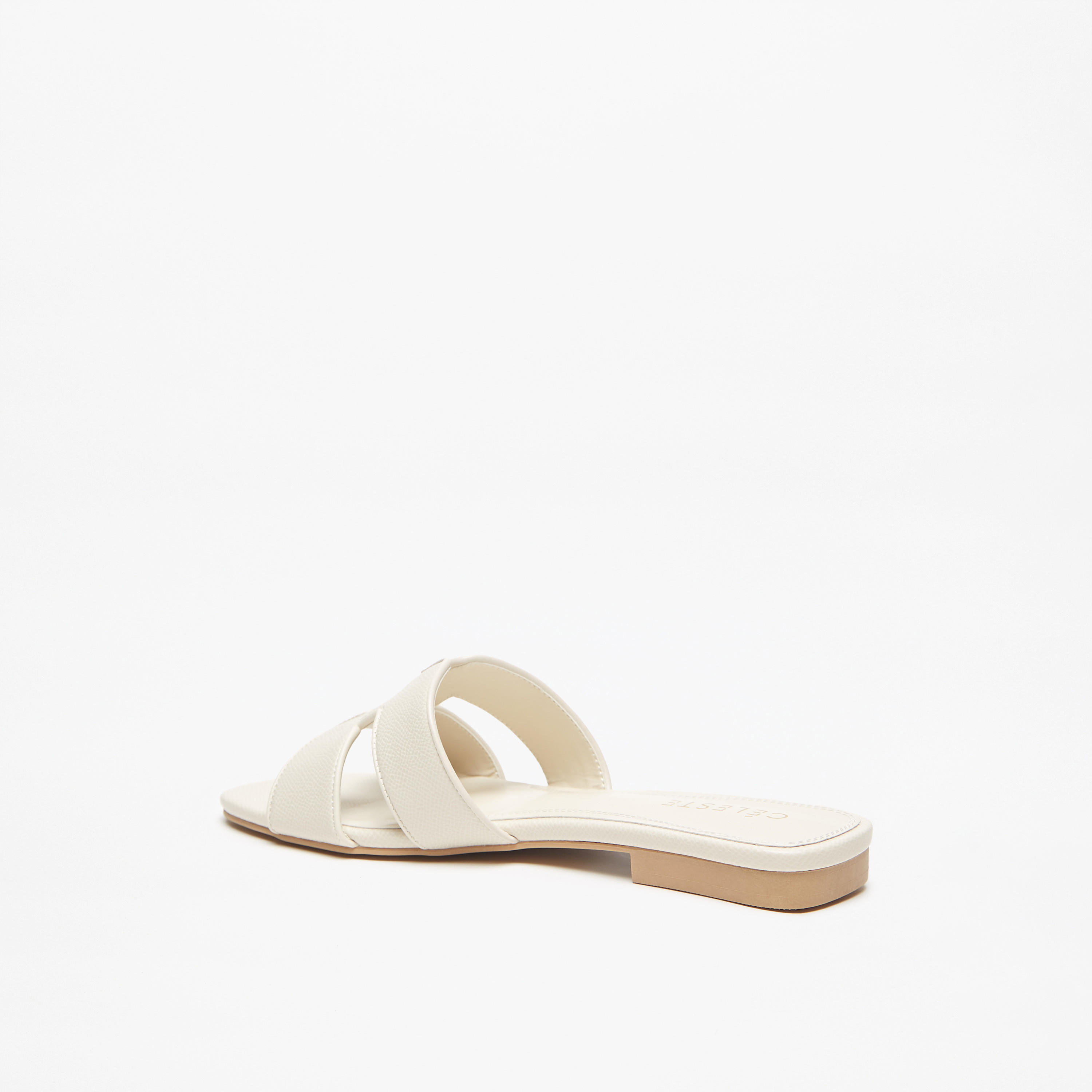 Celeste Women's Textured Open Toe Slip-On Sandals-women-shoes-flats-sandals-image-2