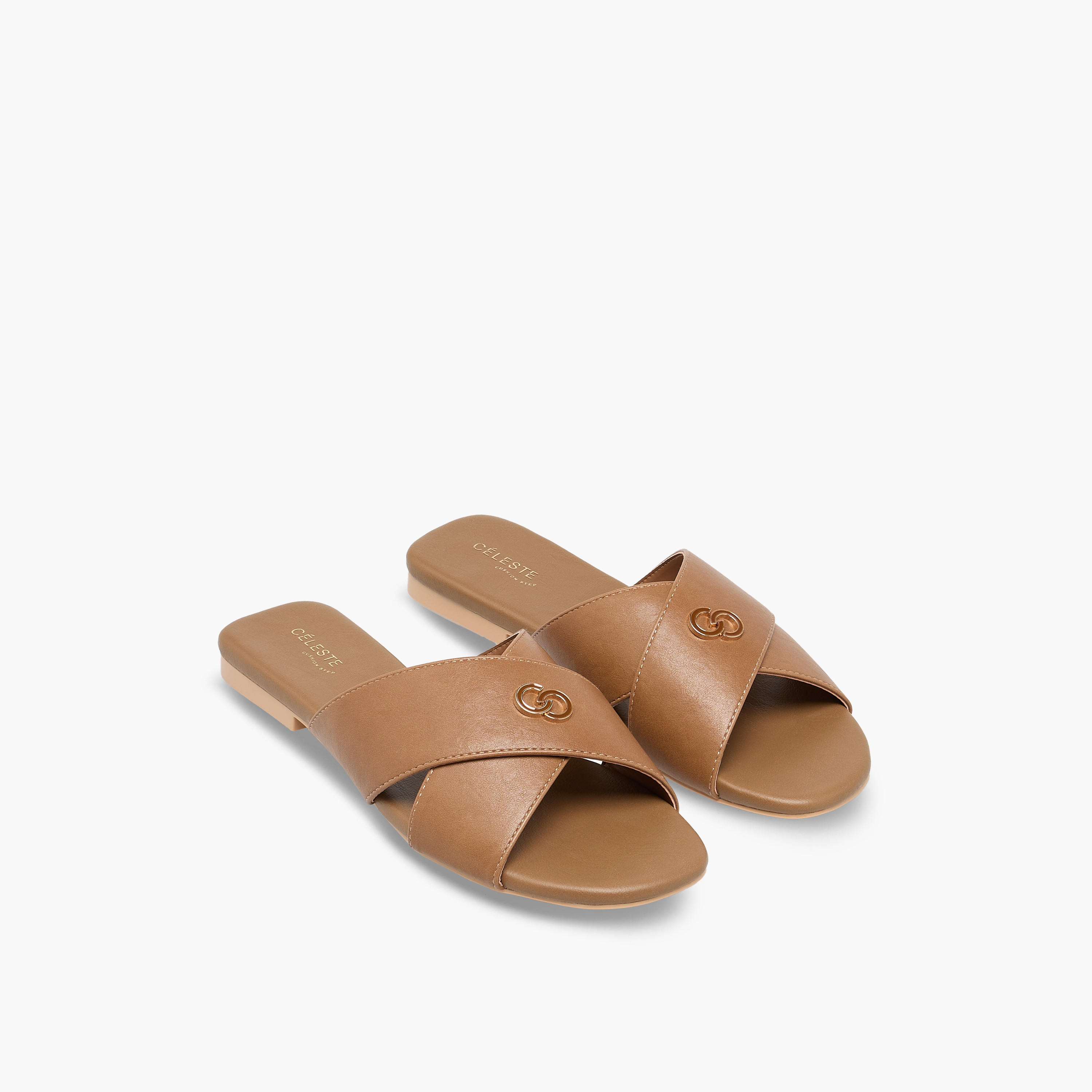 Celeste Women Cross Strap Slide Sandals-women-shoes-flats-sandals-image-1