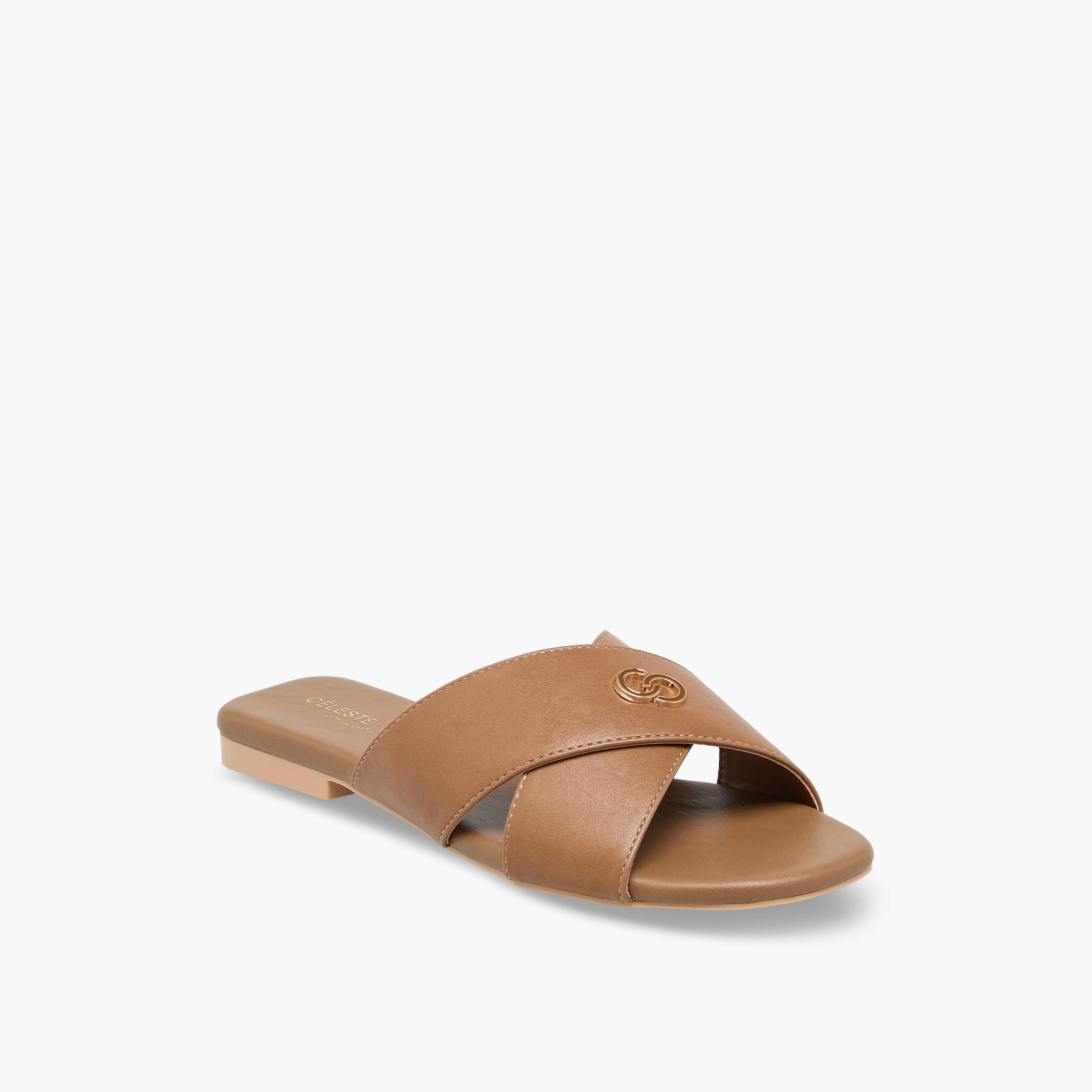 Celeste Women Cross Strap Slide Sandals-women-shoes-flats-sandals-image-2