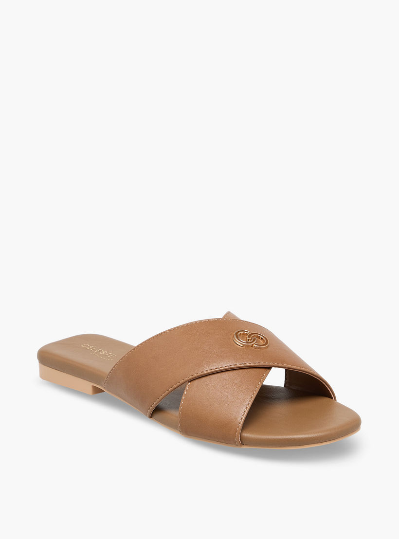 Celeste Women Cross Strap Slide Sandals-women-shoes-flats-sandals-image-2