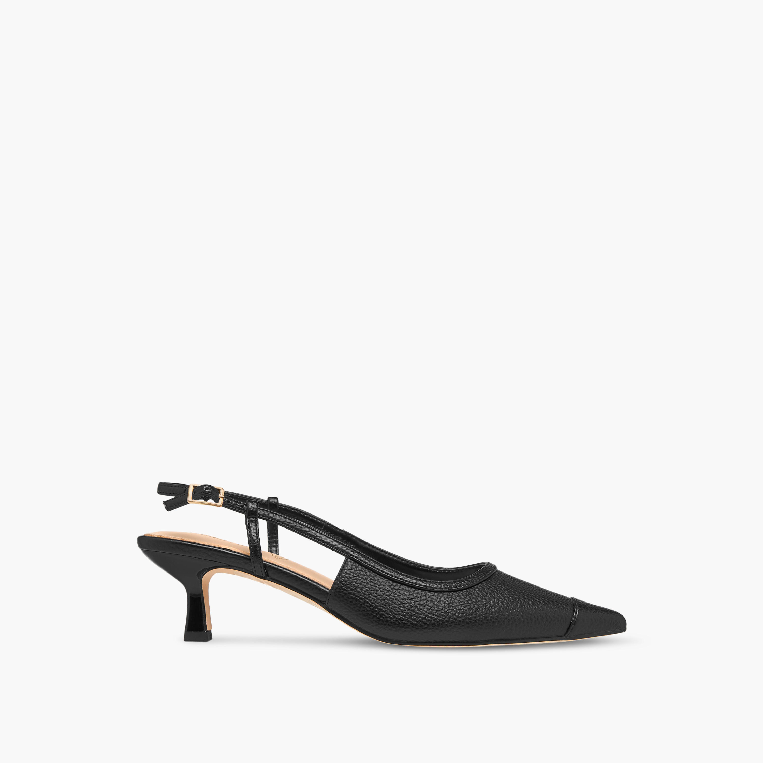 Paprika Women's Pointed Shoes with Kitten Heels and Buckle Closure-women-shoes-heels-image-3