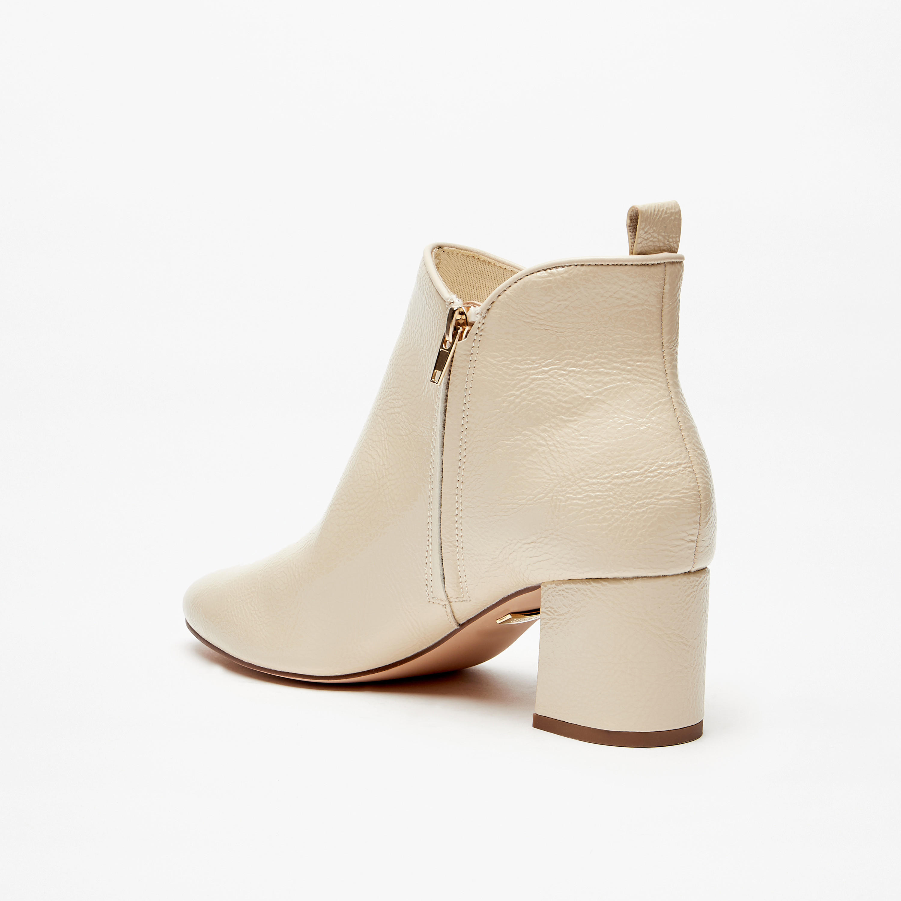 Celeste Women's Solid Ankle Boots with Block Heel and Zip Closure-women-shoes-boots-image-7